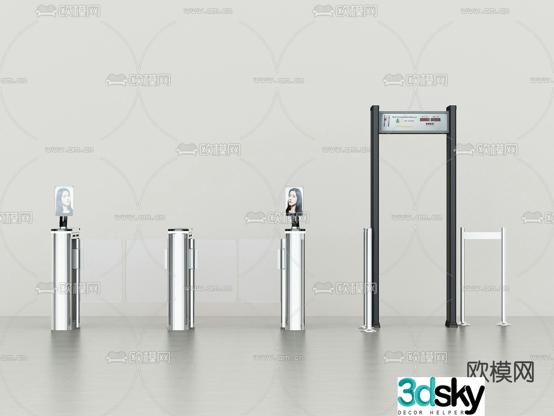 Gate, security gate, gate 3d model