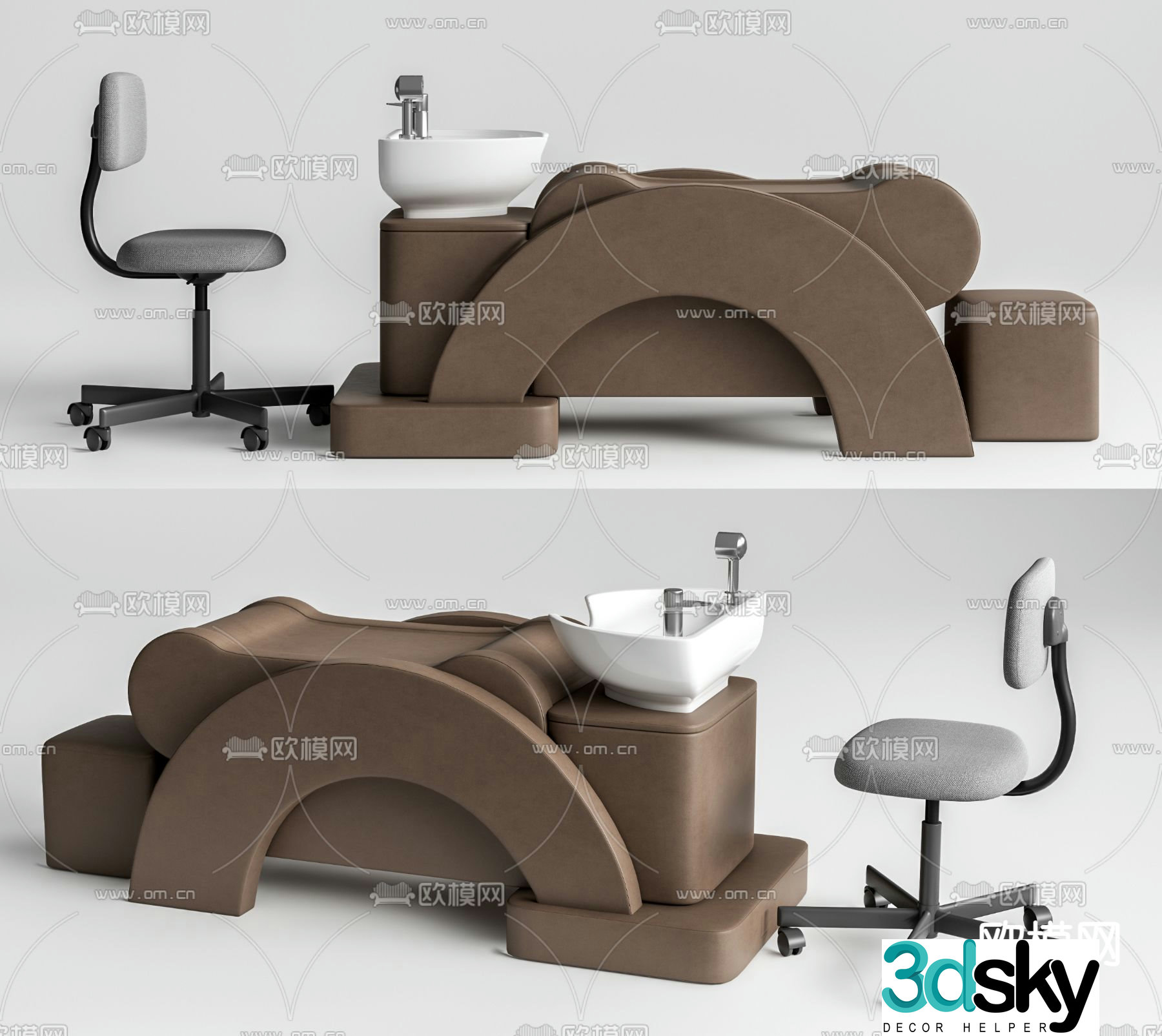 Shampoo chair Shampoo bed 3d model