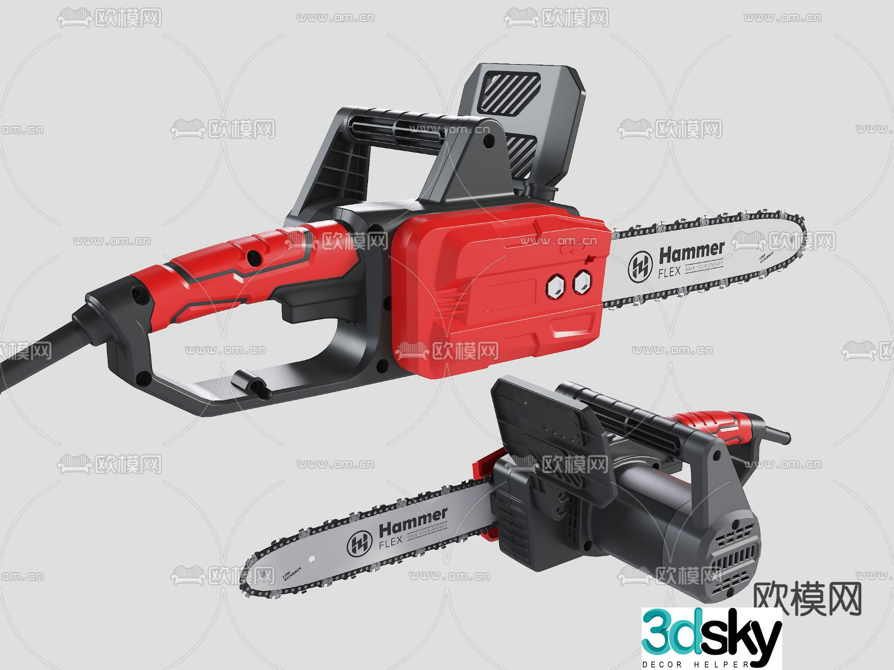 Chainsaw electric cutting saw 3d model