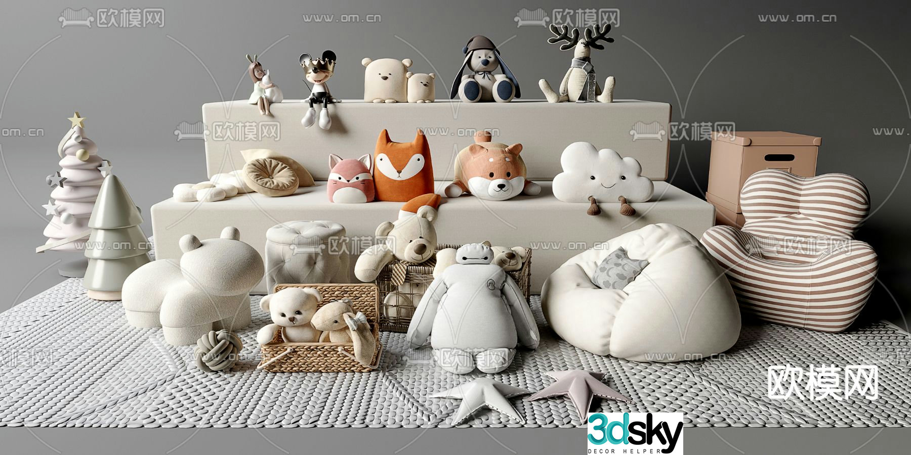 Plush toy doll ragdoll doll 3d model