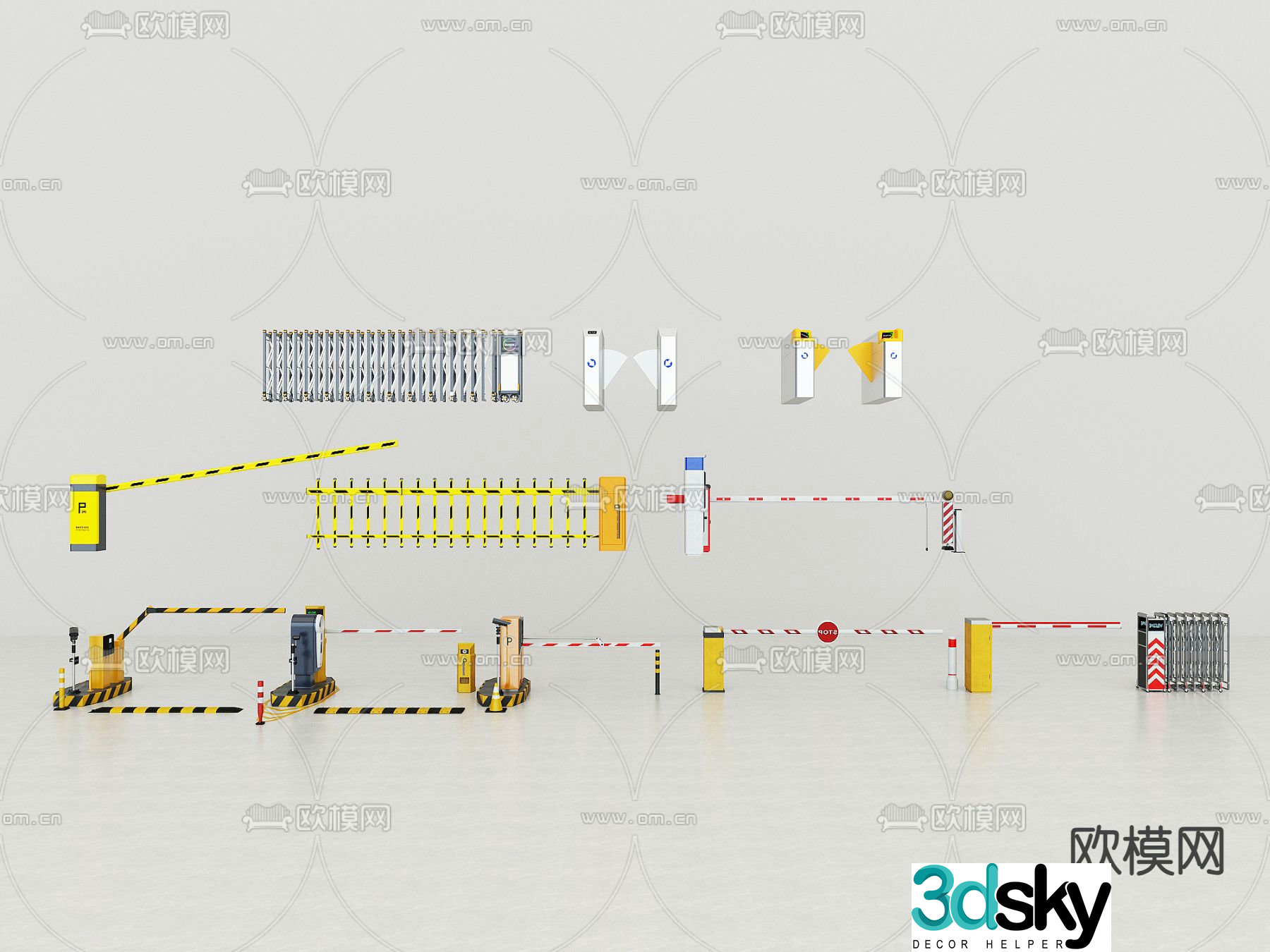 Electric gate access control 3d model