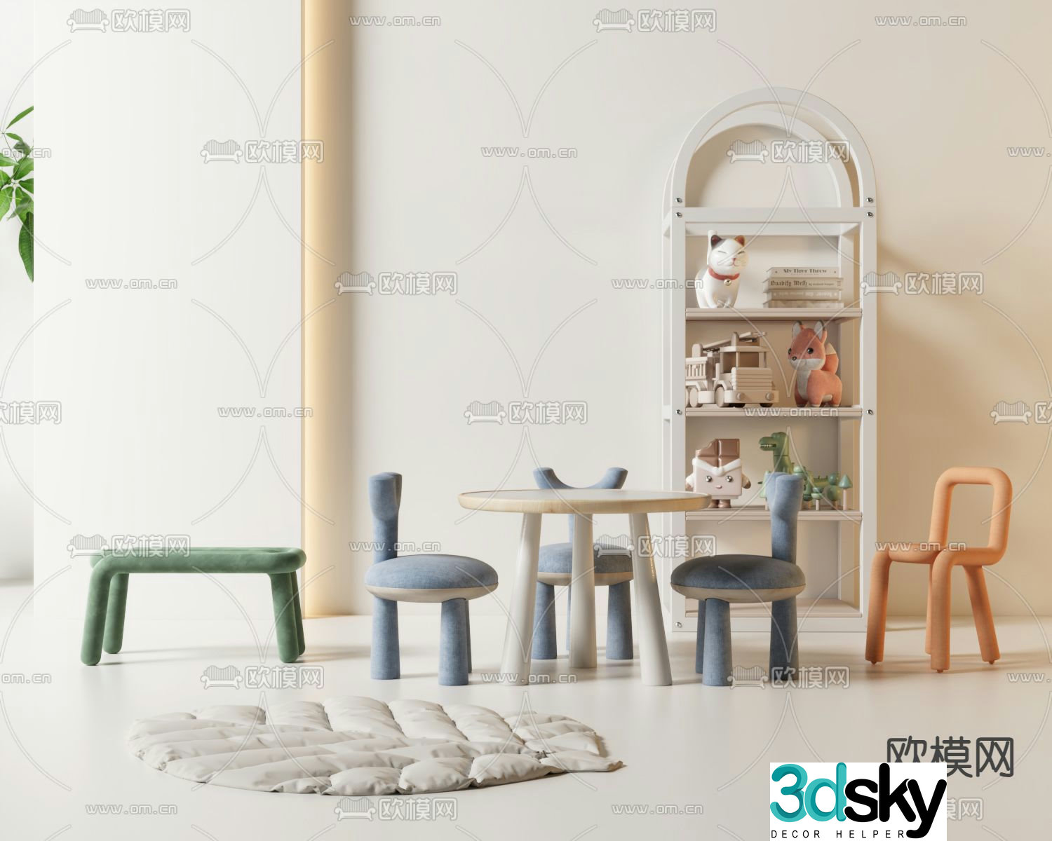 Children’s table and chair 3d model