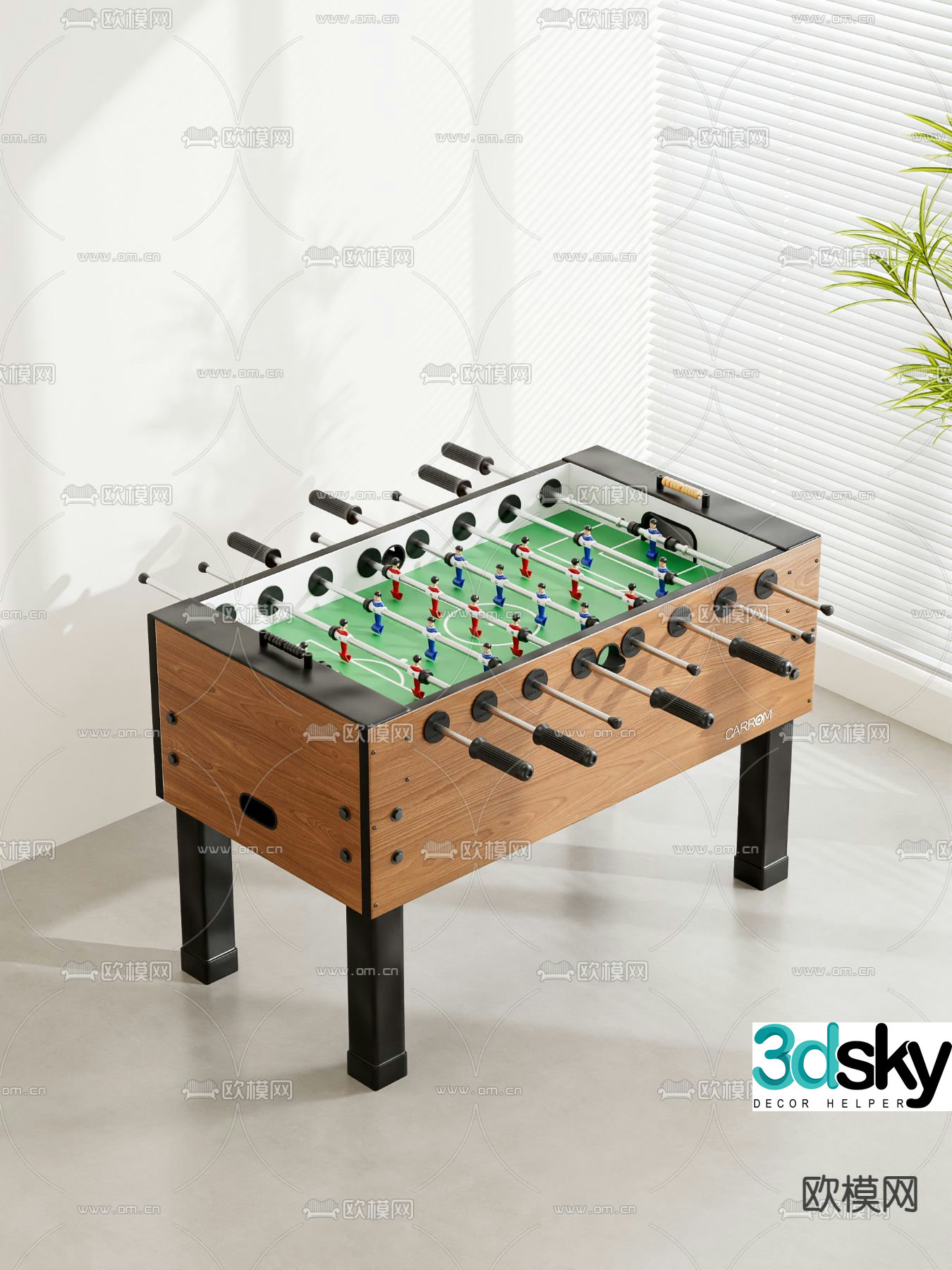 Table football machine 3d model