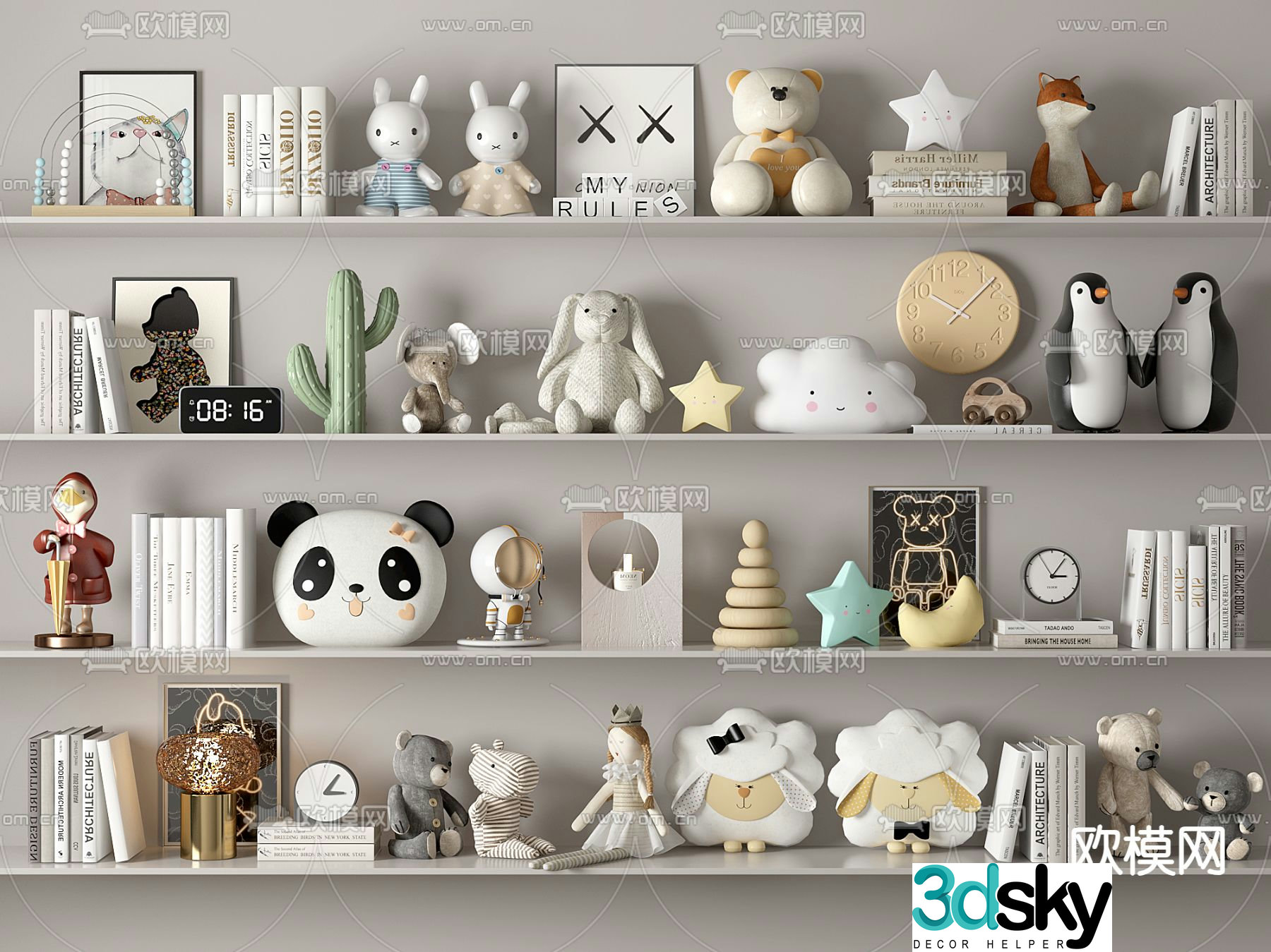Children’s ornaments dolls toys books 3d model