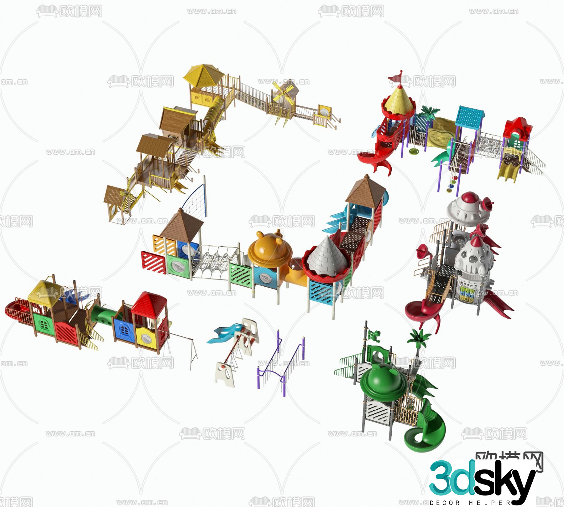 Amusement equipment slide 3d model