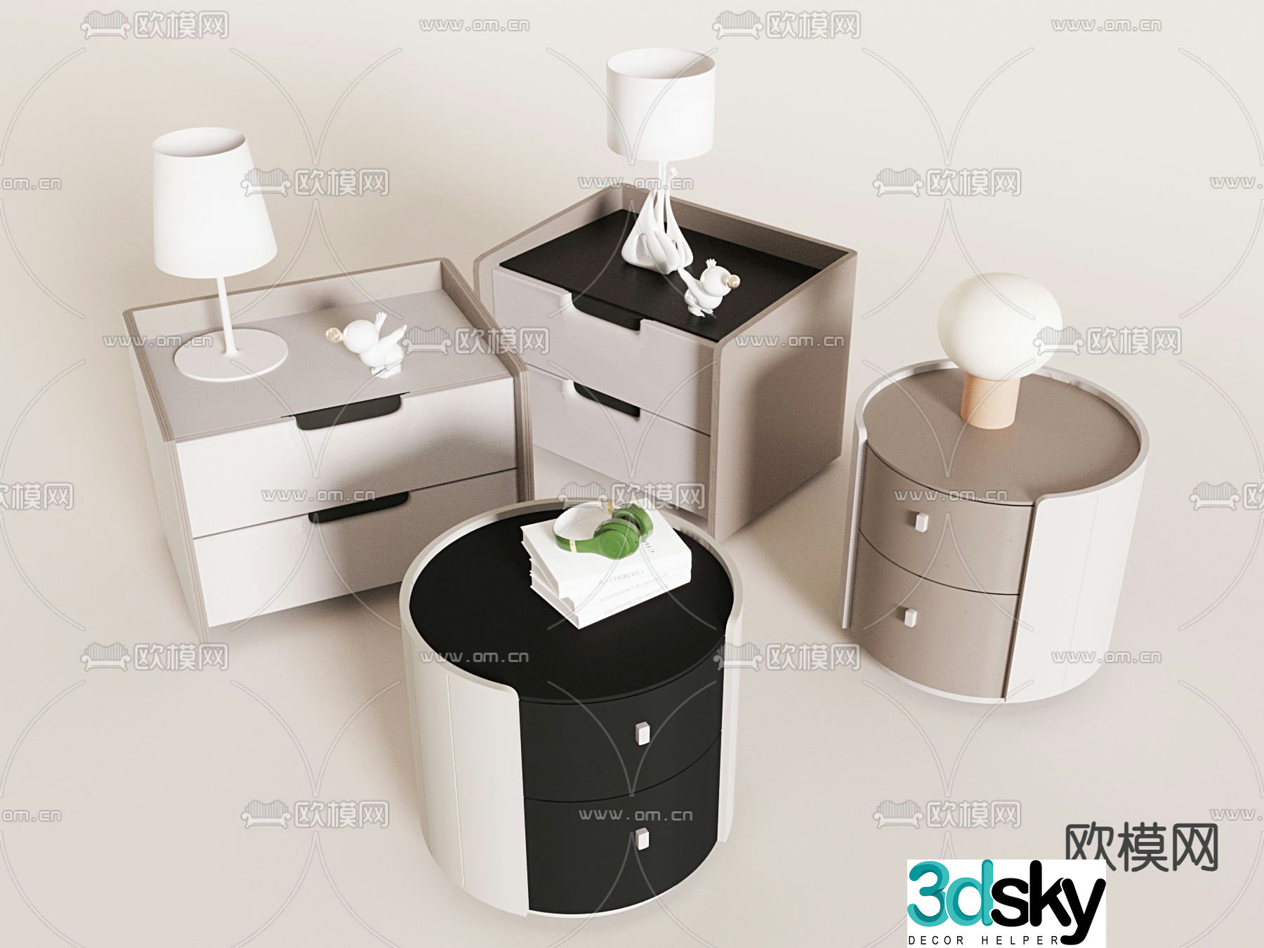 Modern night table 3d model