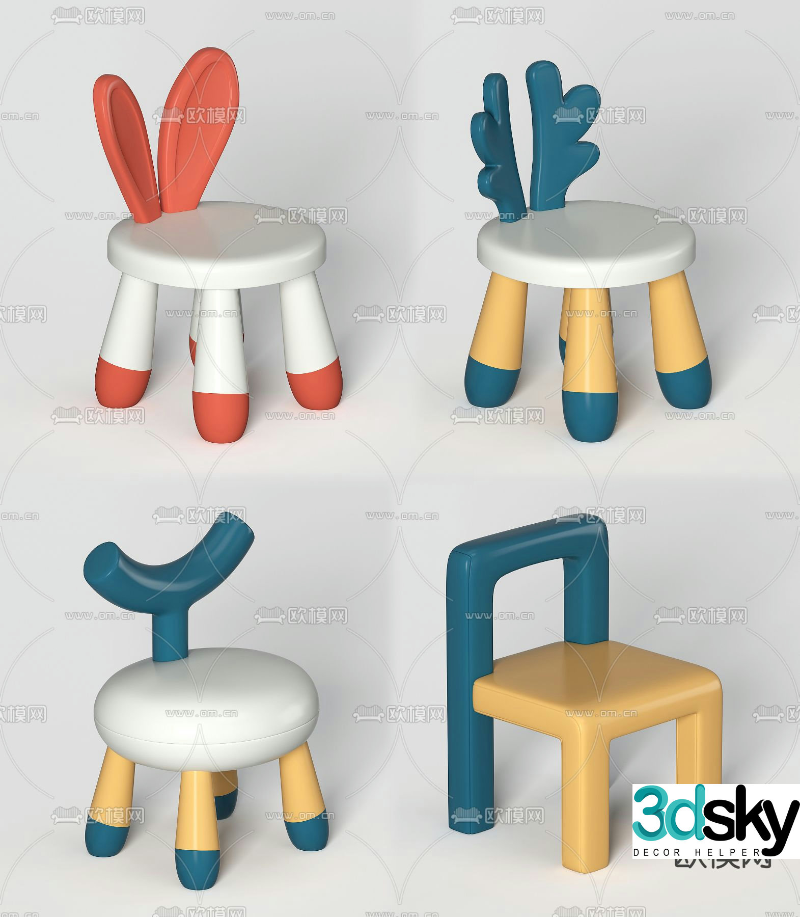 Children’s chair children’s stool 3d model