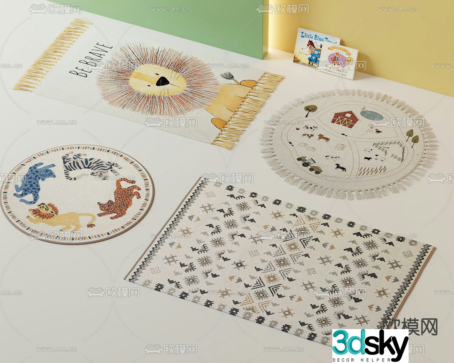 Cartoon carpet children’s carpet 3d model