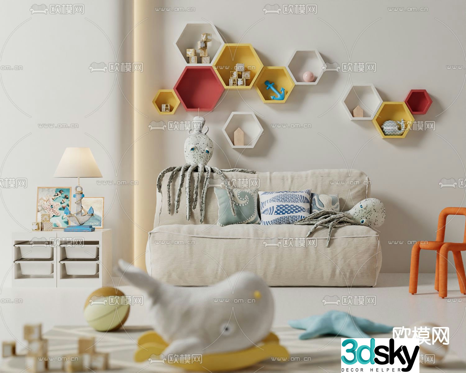 children sofa toy 3d model