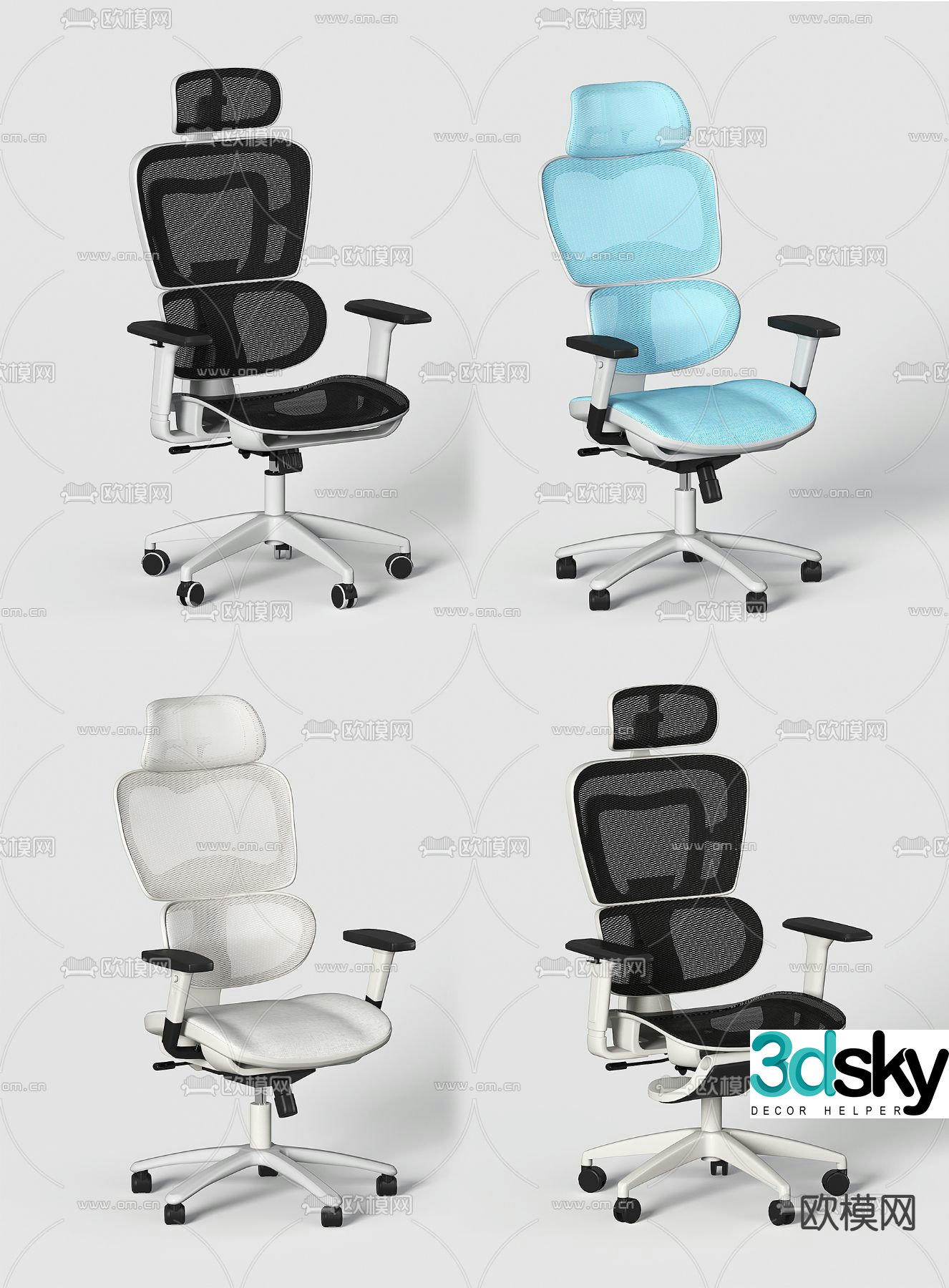 Ergonomic chair office chair gaming chair 3d model