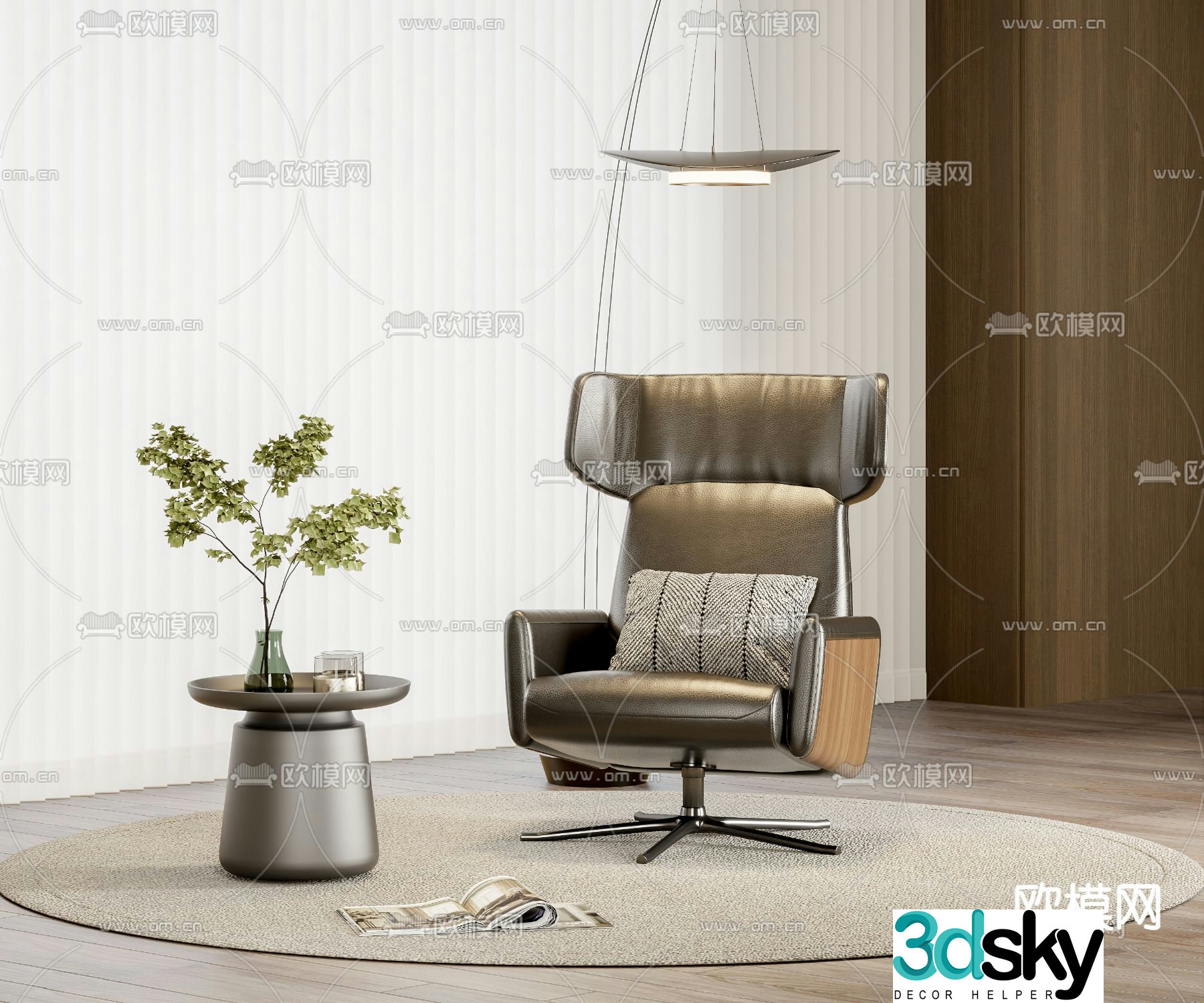 Executive chair boss chair office leisure chair 3d model