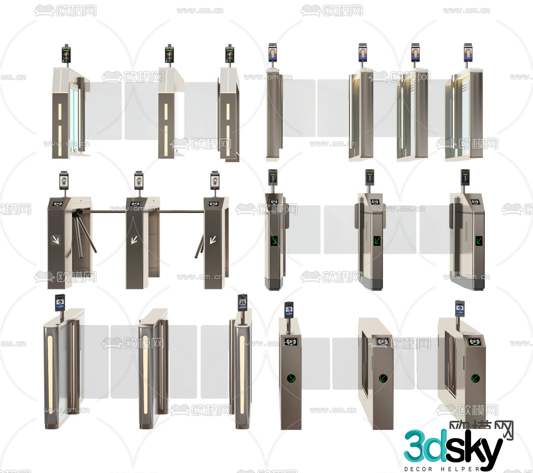 Gate, gate, induction door, security gate 3D model