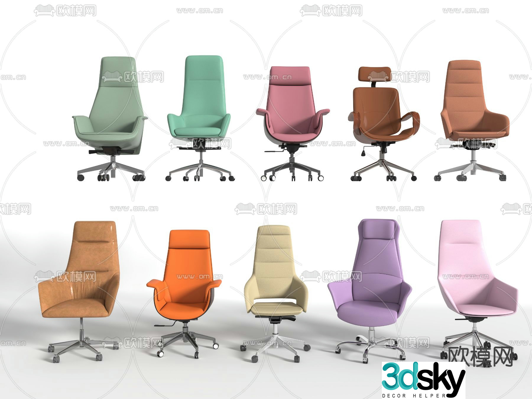 Office chair conference chair boss chair 3d model