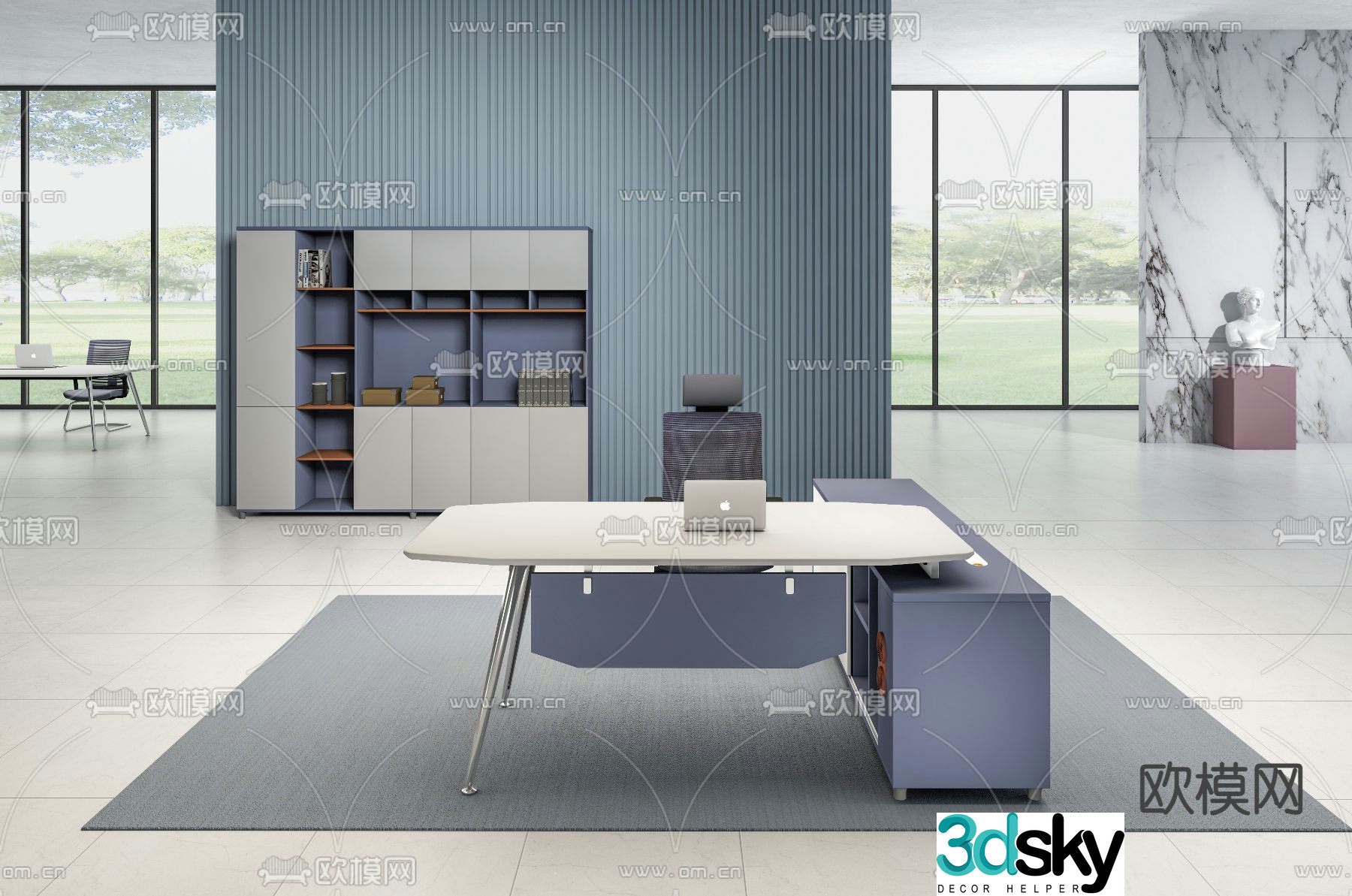 Supervisor desk executive desk boss desk 3D model