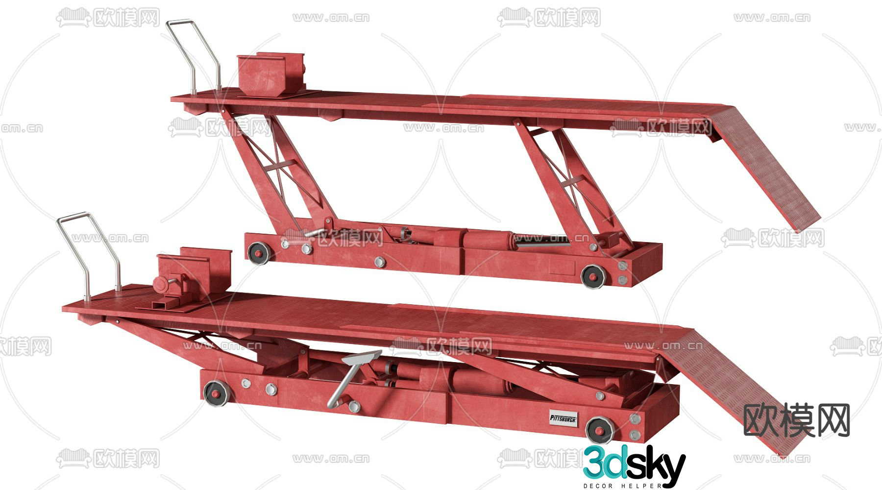 Lifting platform motorcycle maintenance platform 3d model