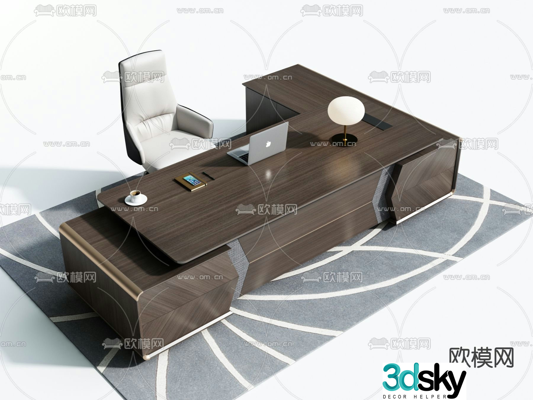 Executive desk executive desk boss desk 3D model