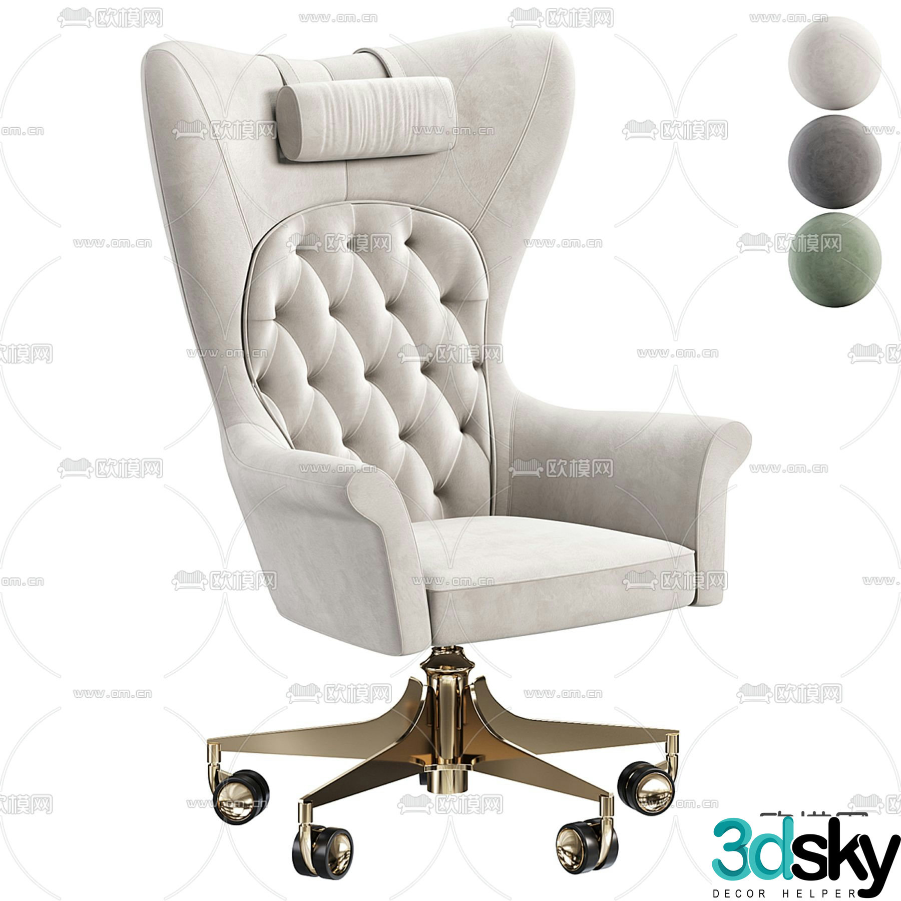 Visionnaire Light Luxury Office Chair Boss Chair Executive Chair 3D Model