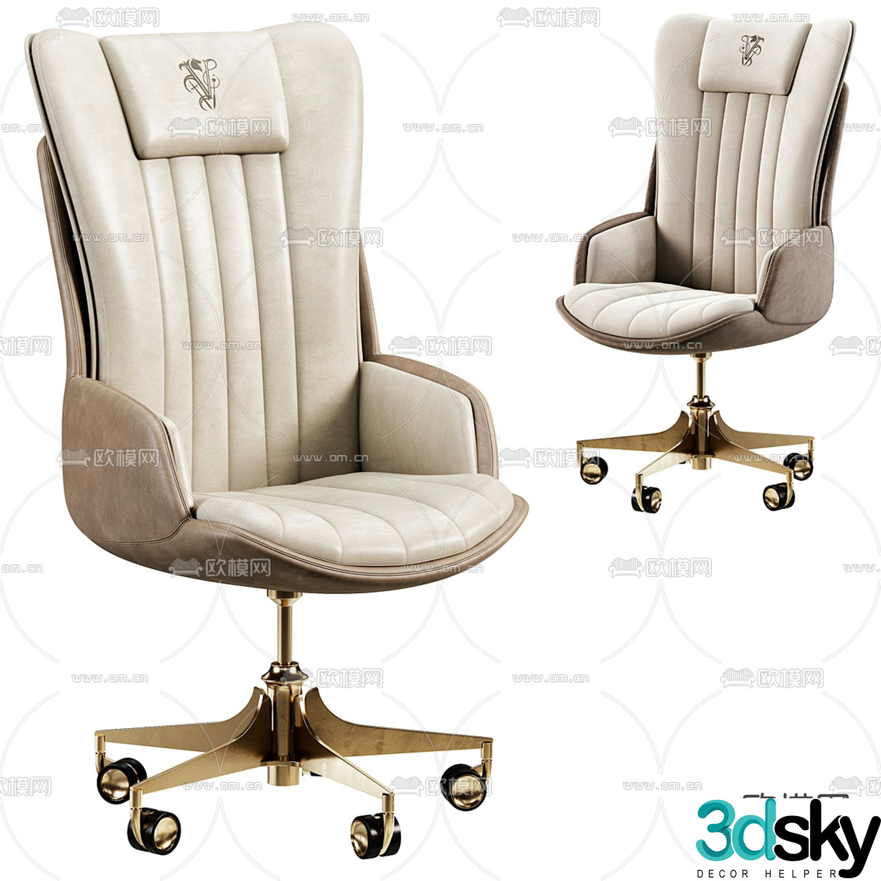 Visionnaire leather office chair boss chair executive chair 3d model