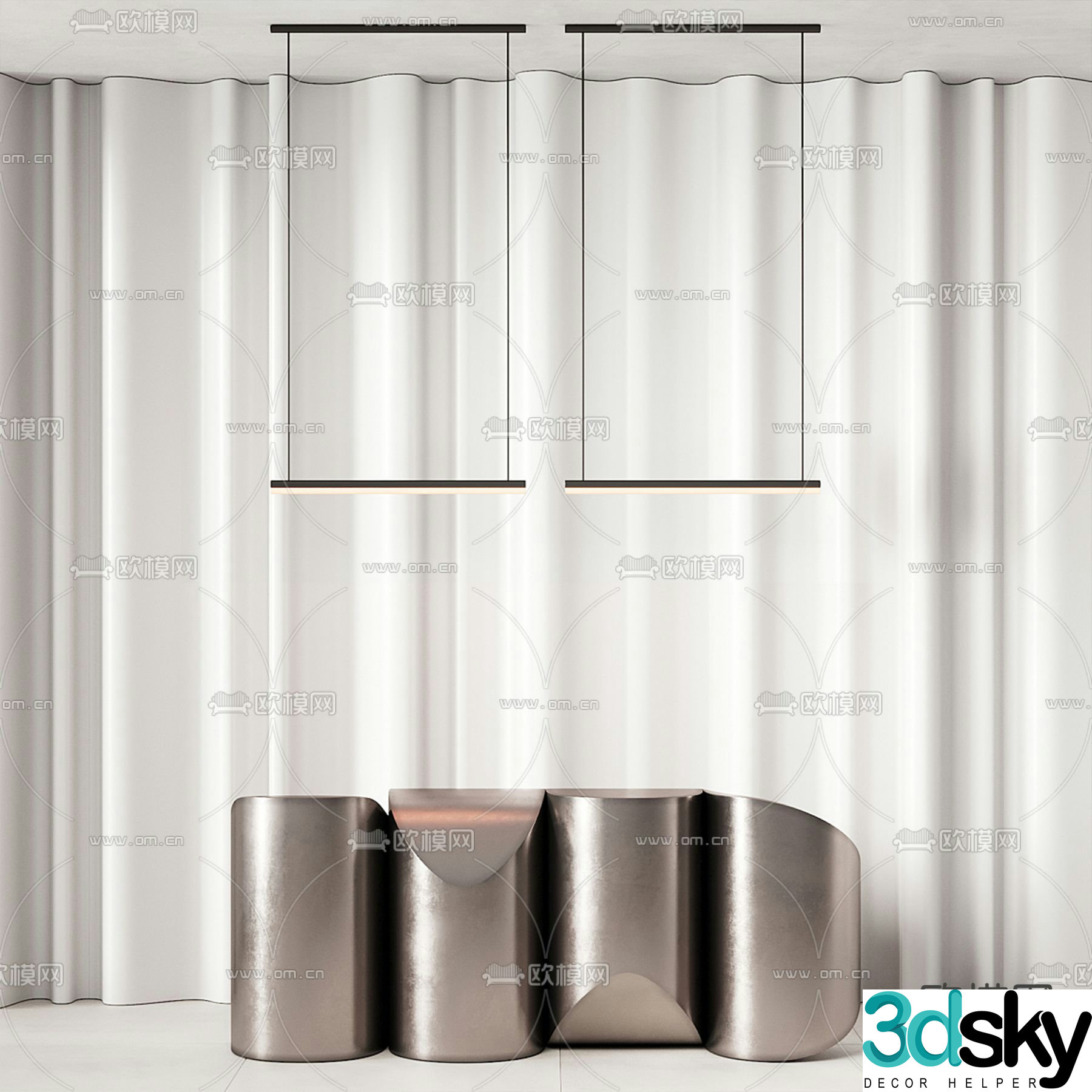 Front desk reception desk 3d model