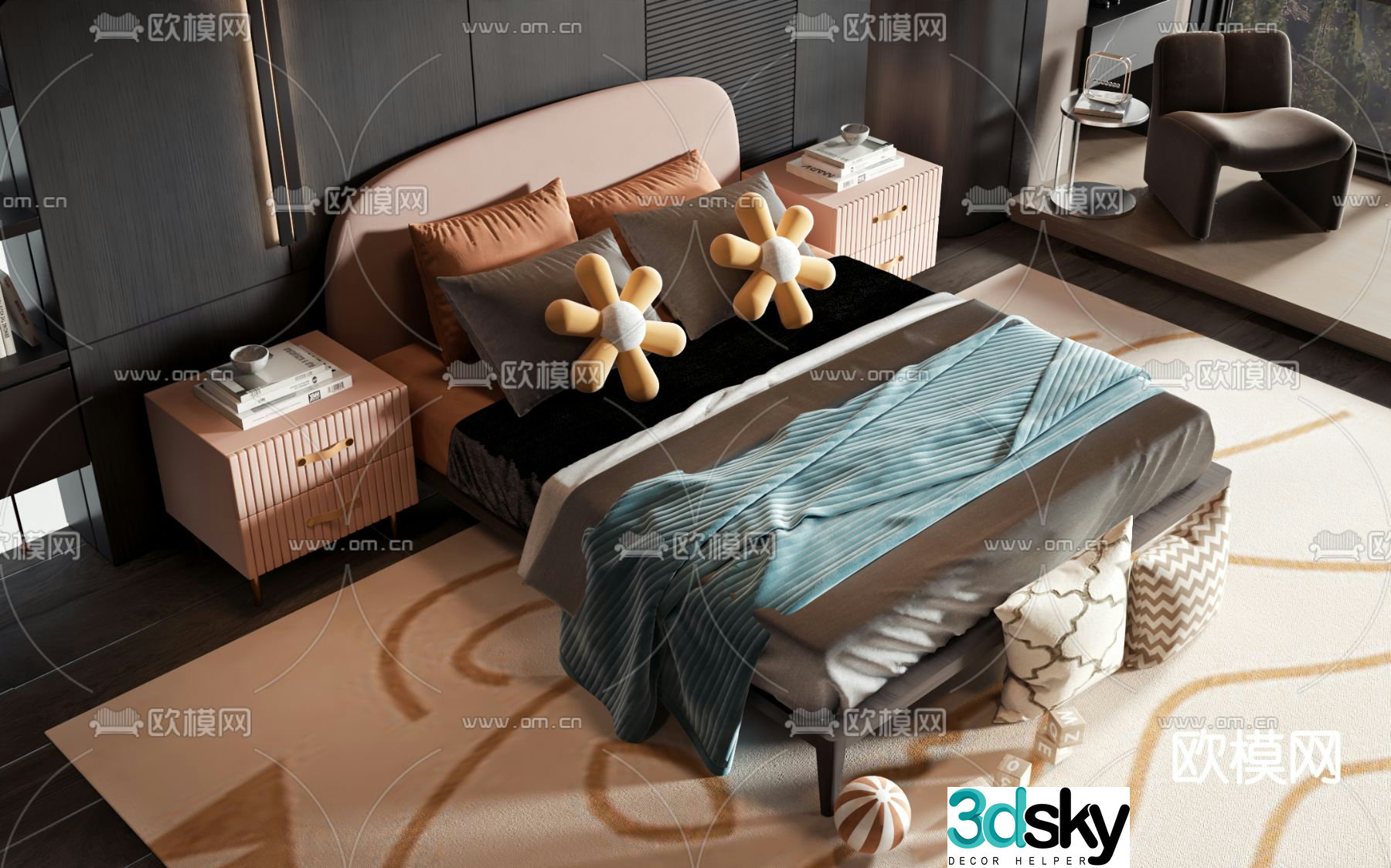 princess bed children’s bed 3d model