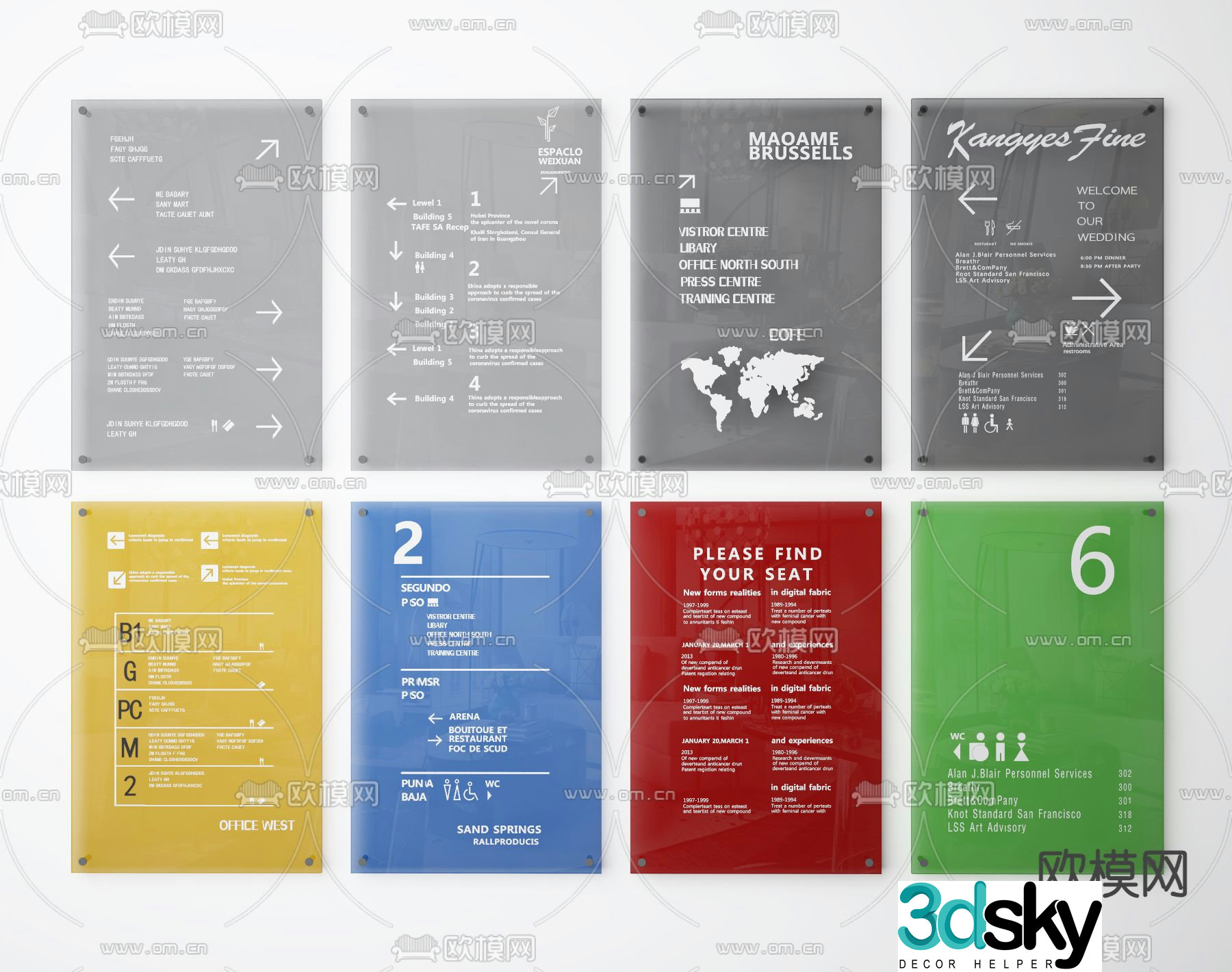 guide sign signage 3d model