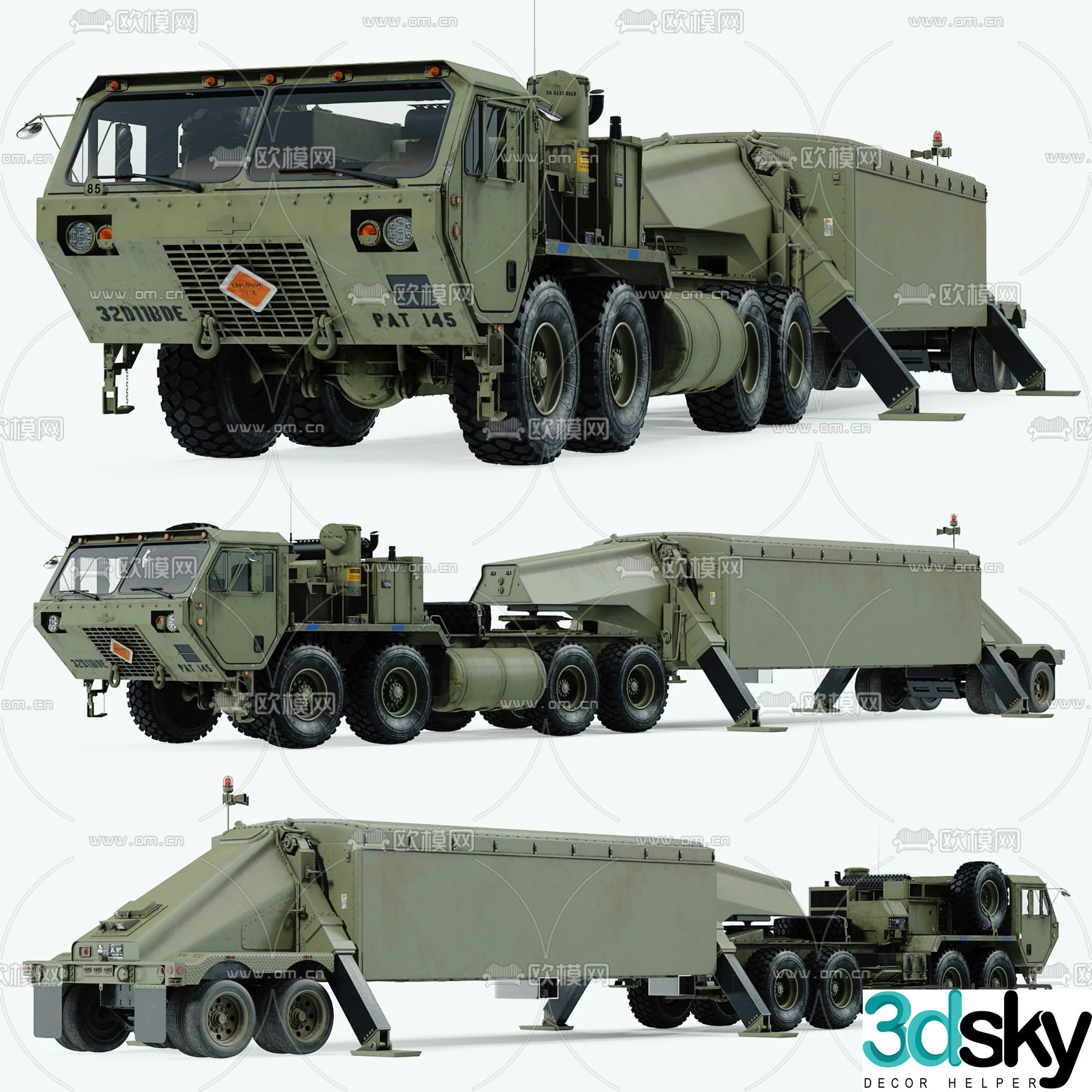 radar armored vehicle truck communication equipment 3d model