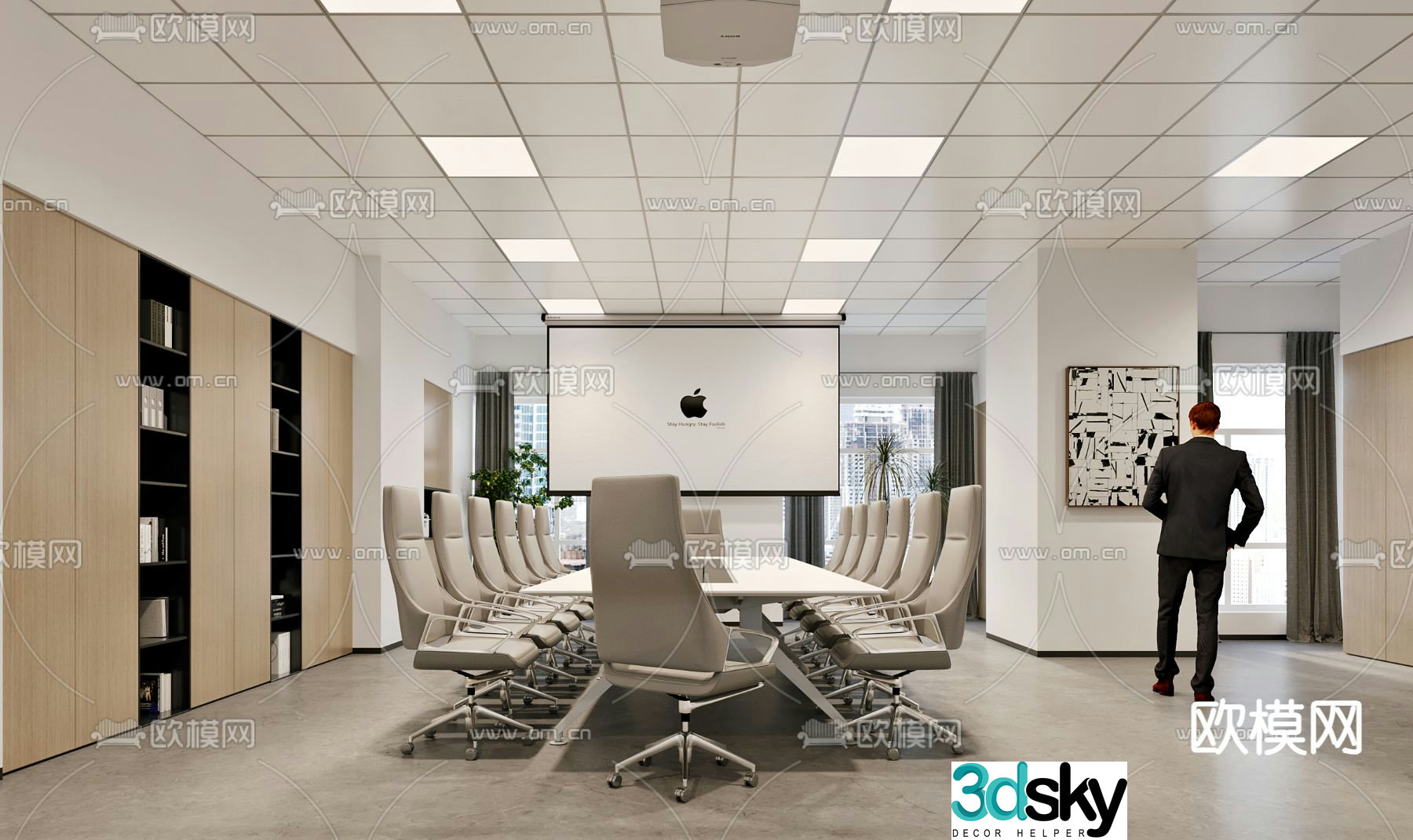 Modern conference room 3d model