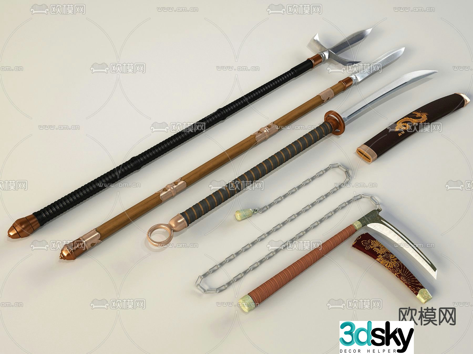 weapon weapon sword spear 3d model