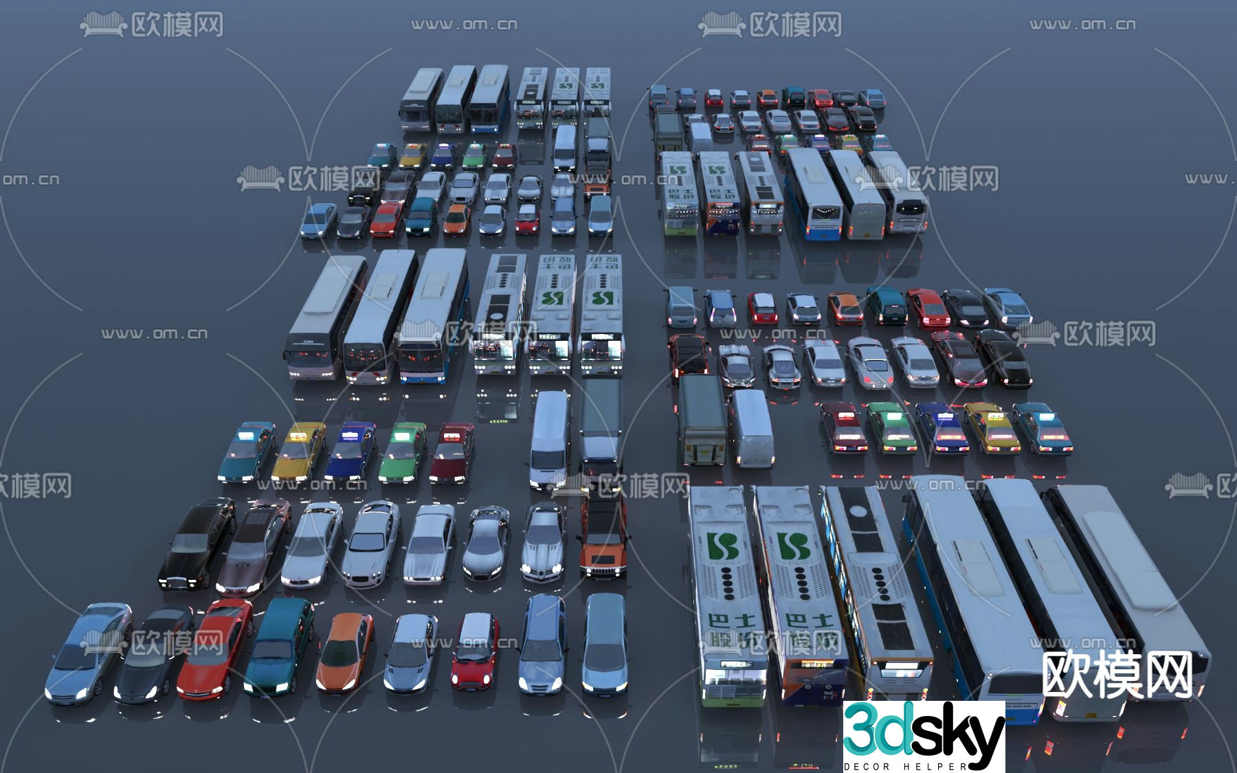 car truck bus 3d model