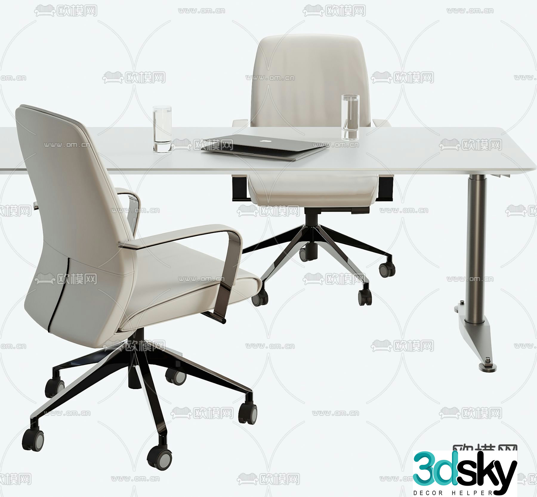 Office chair conference chair staff chair training table 3d model