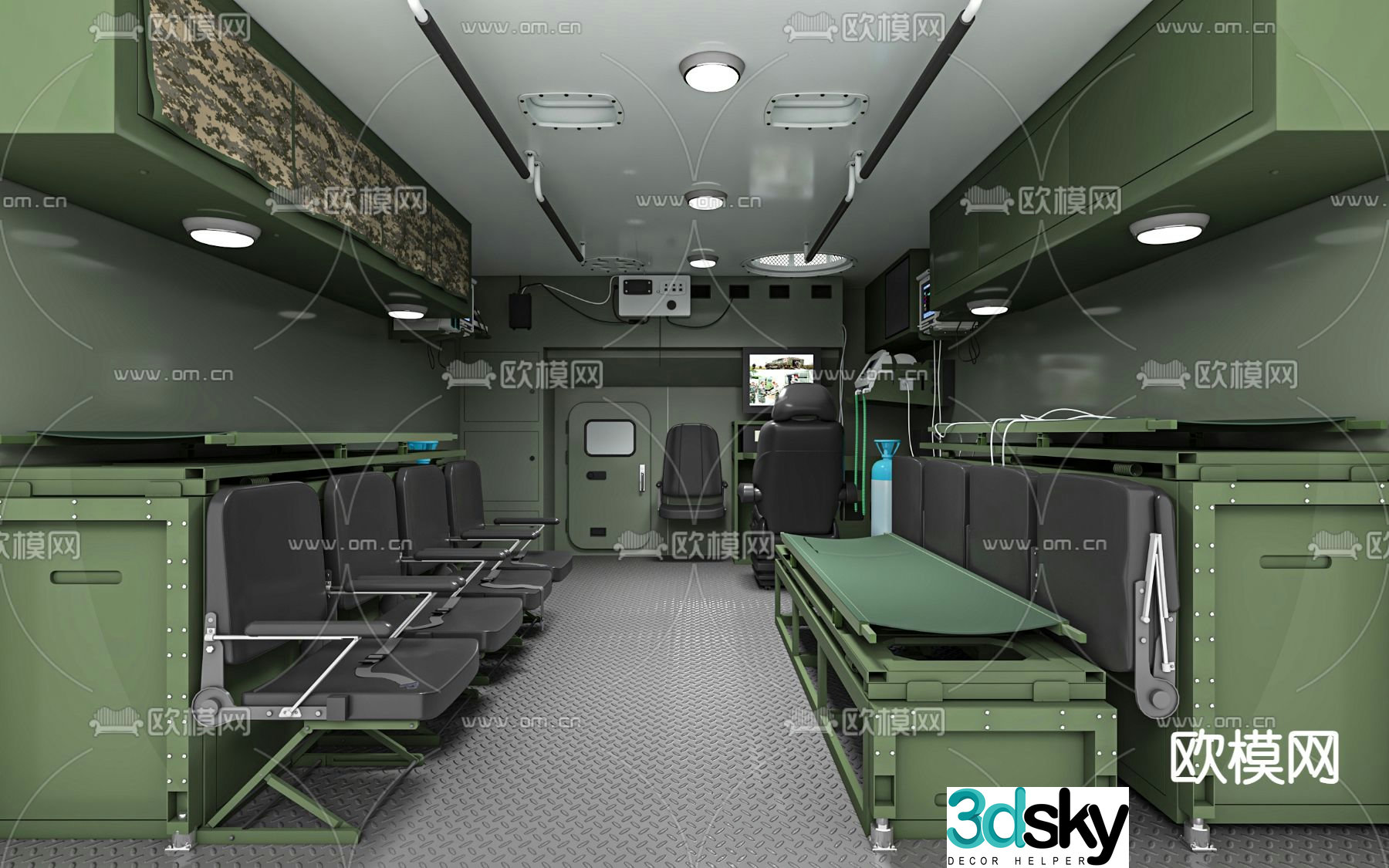 Amphibious armored emergency vehicle 3d model