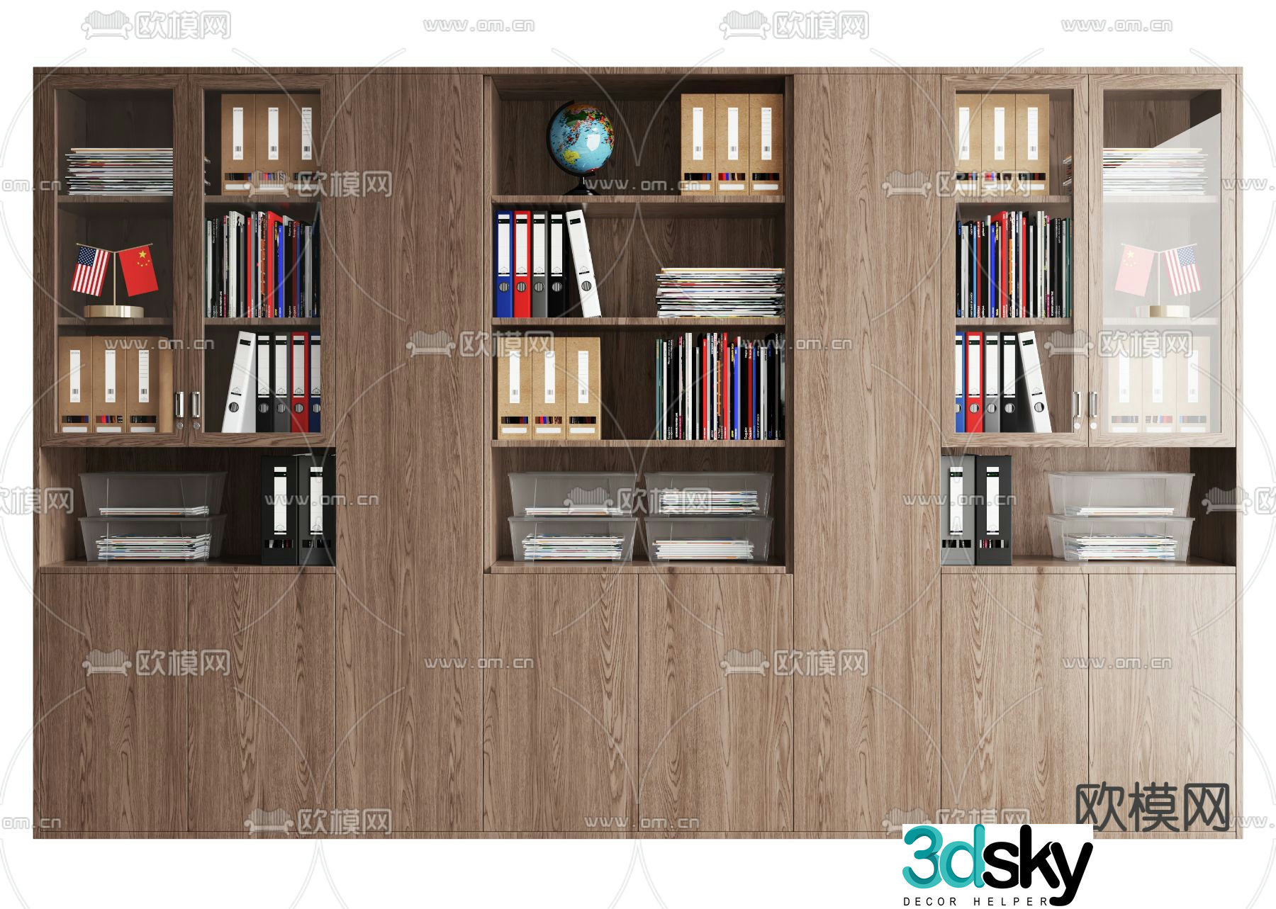 solid wood filing cabinet filing cabinet information cabinet 3d model