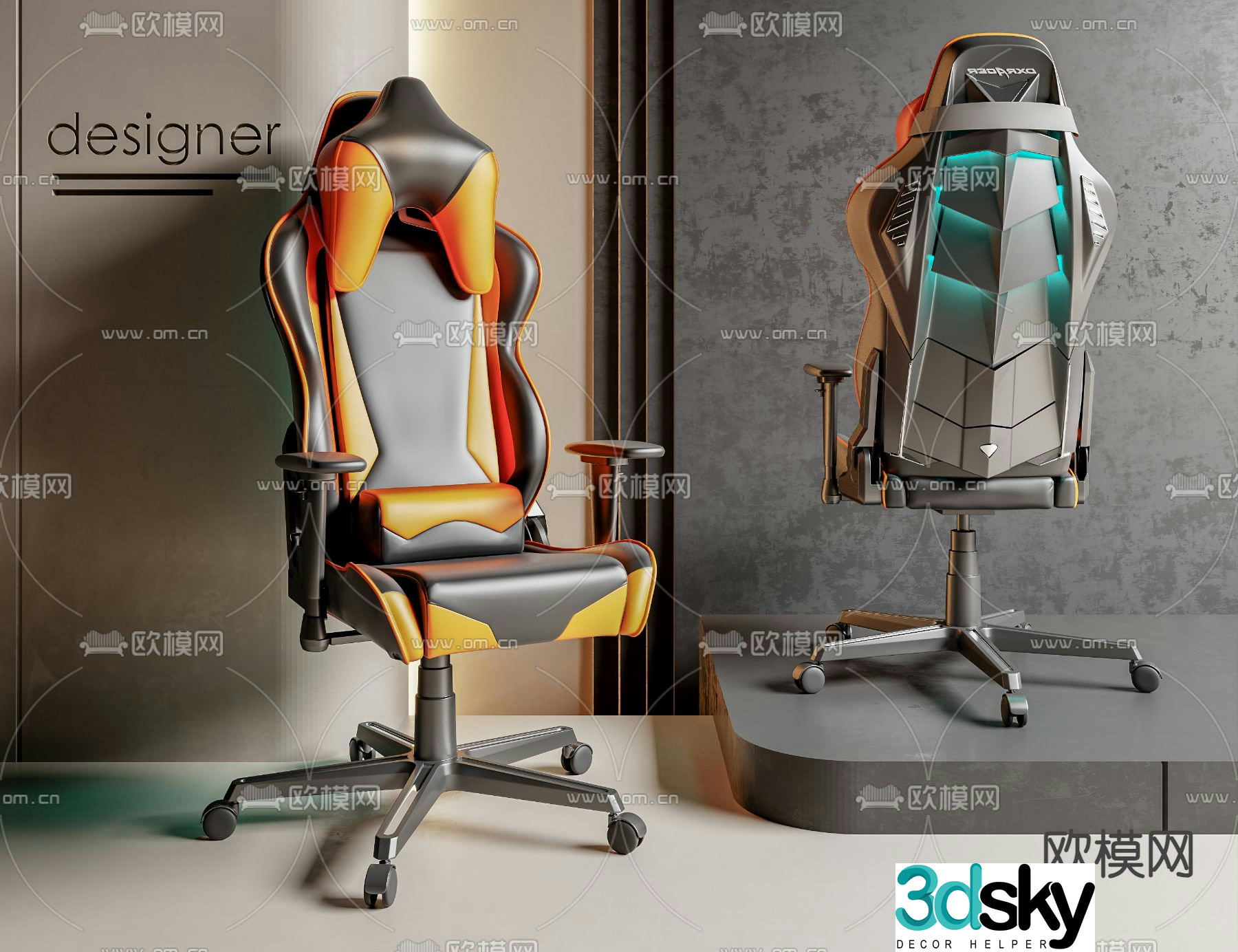 Office chair e-sports chair gaming chair 3d model