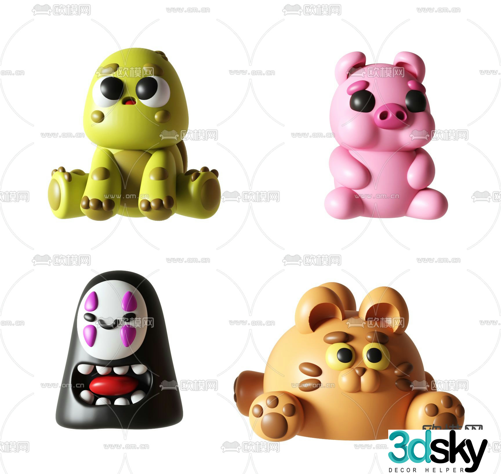 Cartoon Toys Dolls Figures Trendy 3D Models