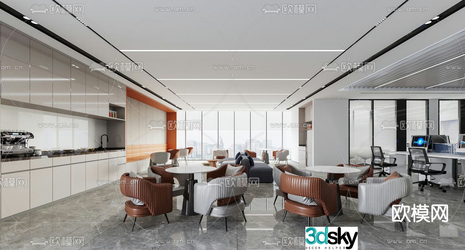 Office Tea Room Living Area 3D Model