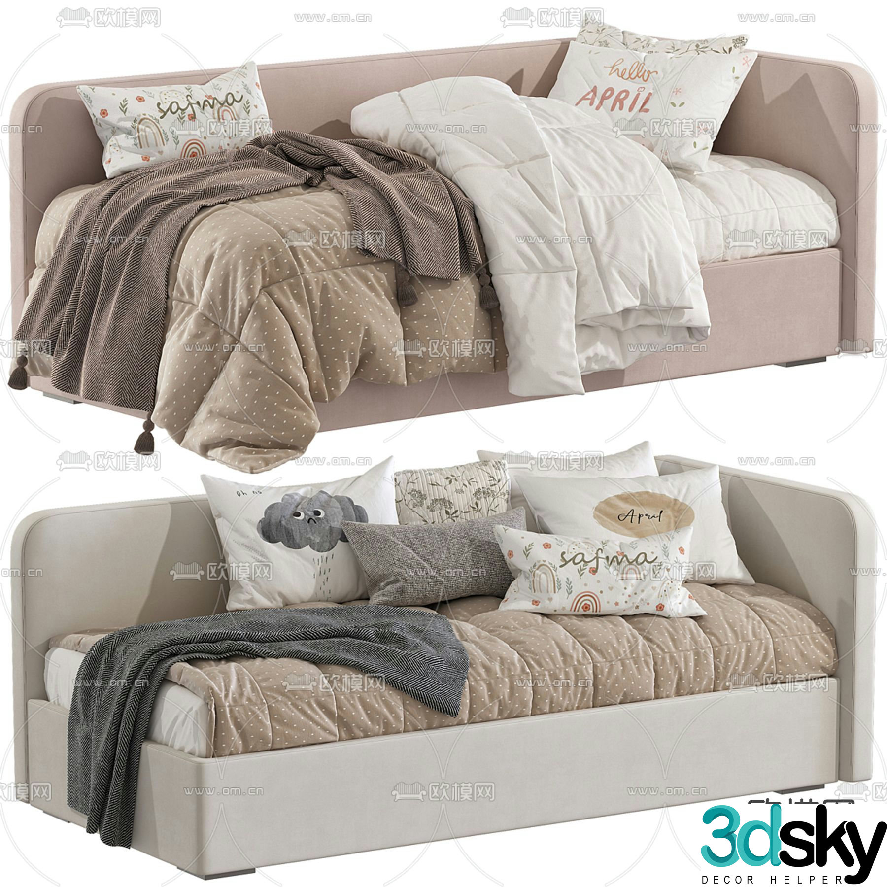 Children’s bed sofa bed 3d model