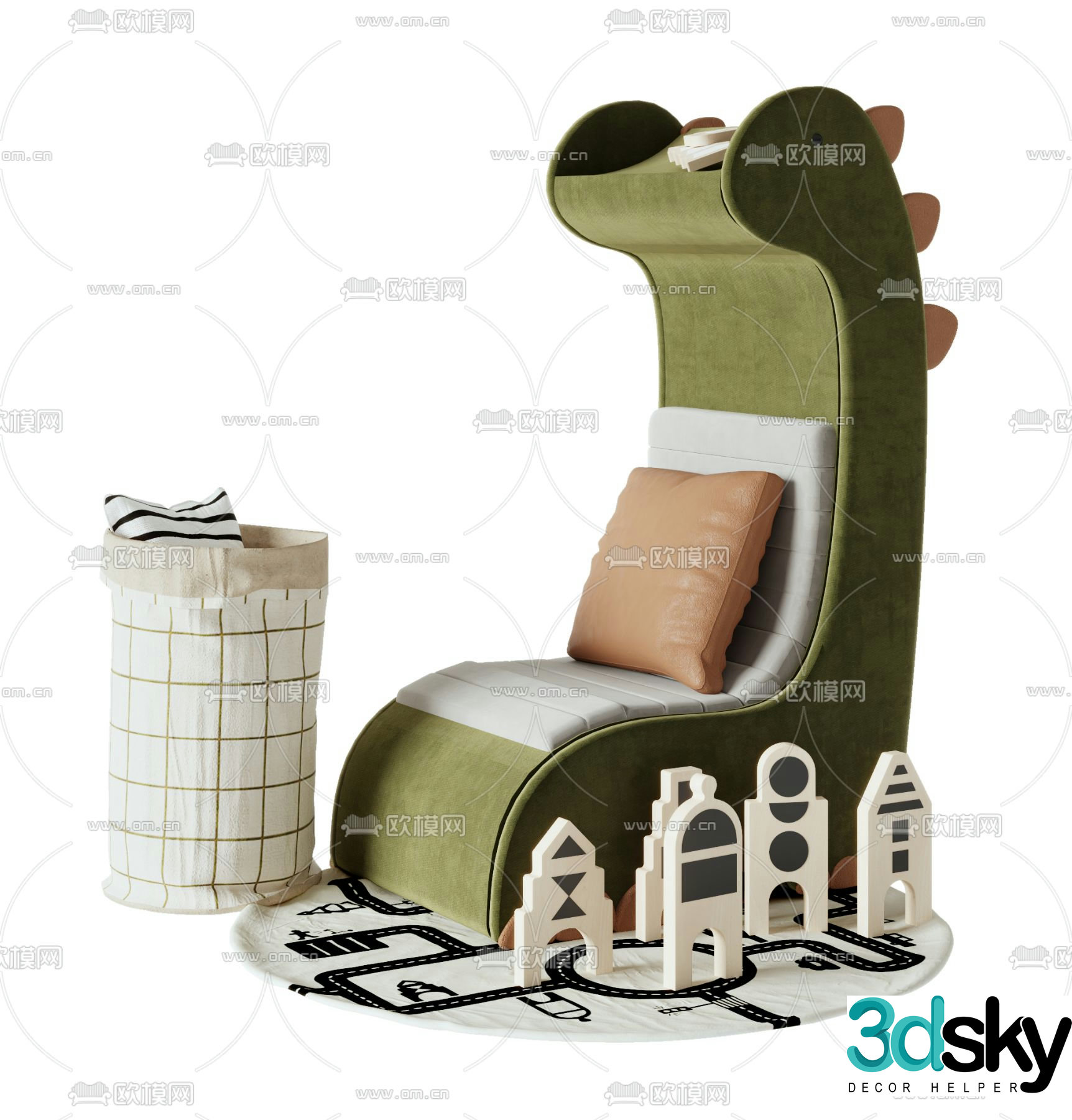 Children’s sofa cartoon sofa 3d model