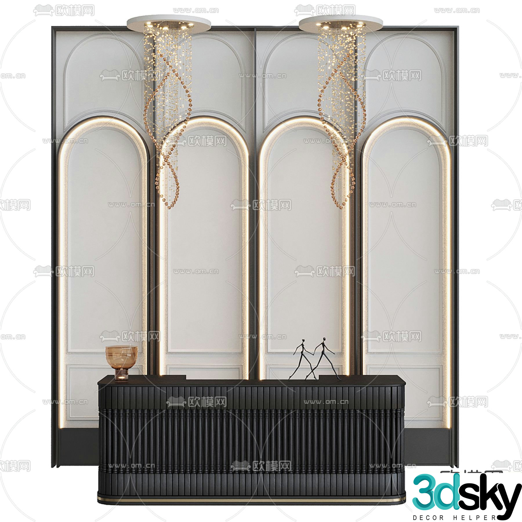 Front desk reception desk service desk information desk 3d model