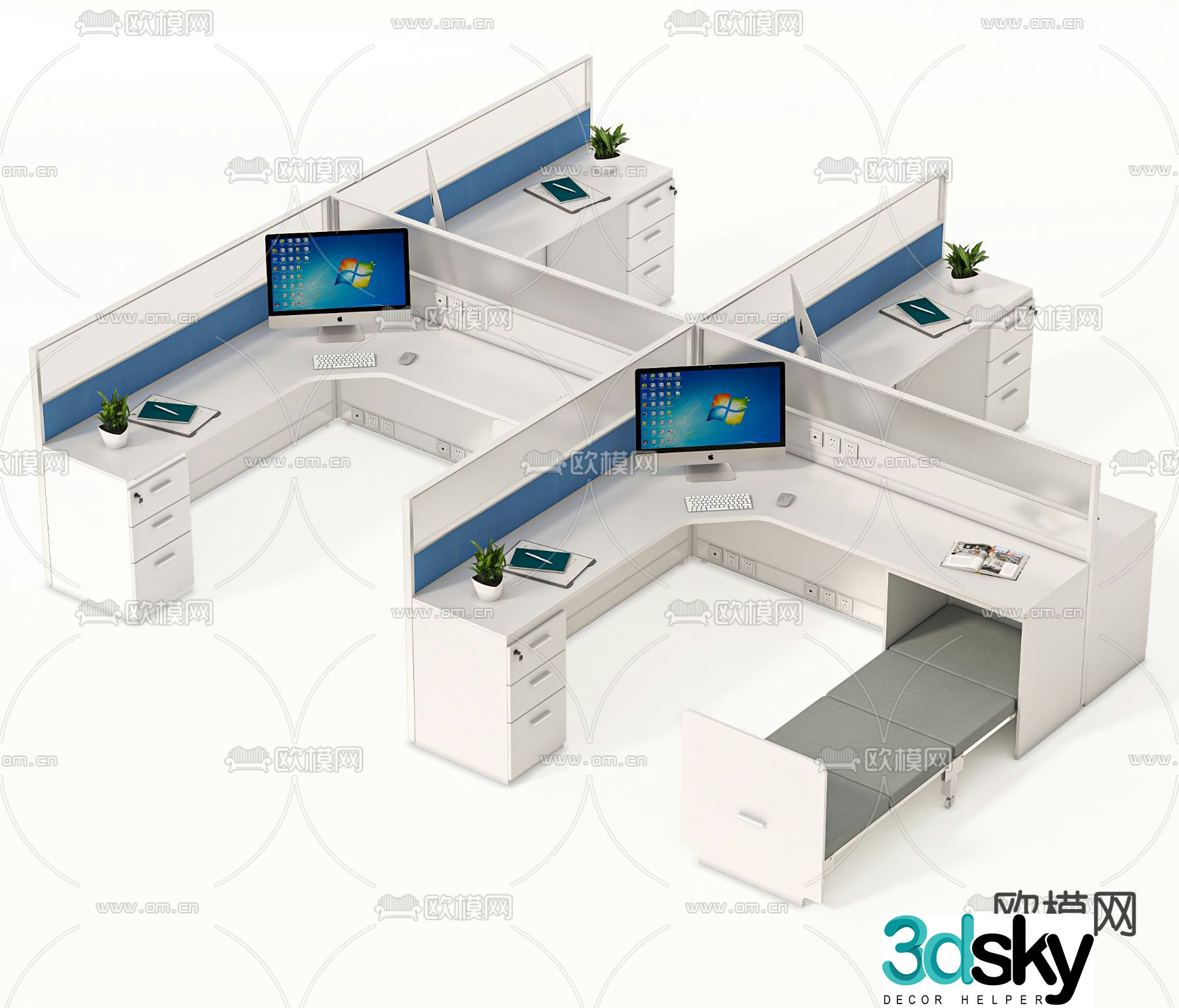 Screen work station 3D model