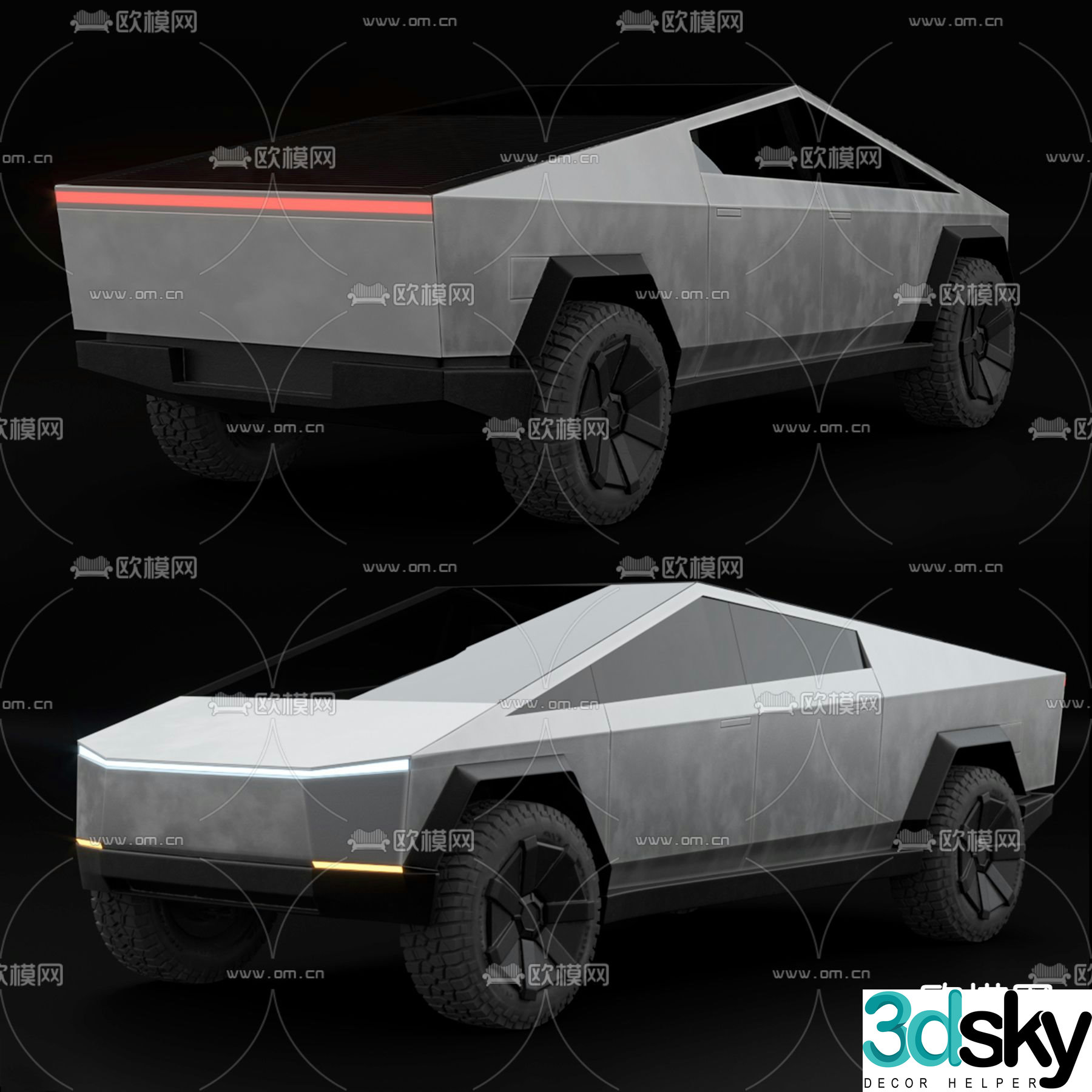 Tesla pickup car 3d model