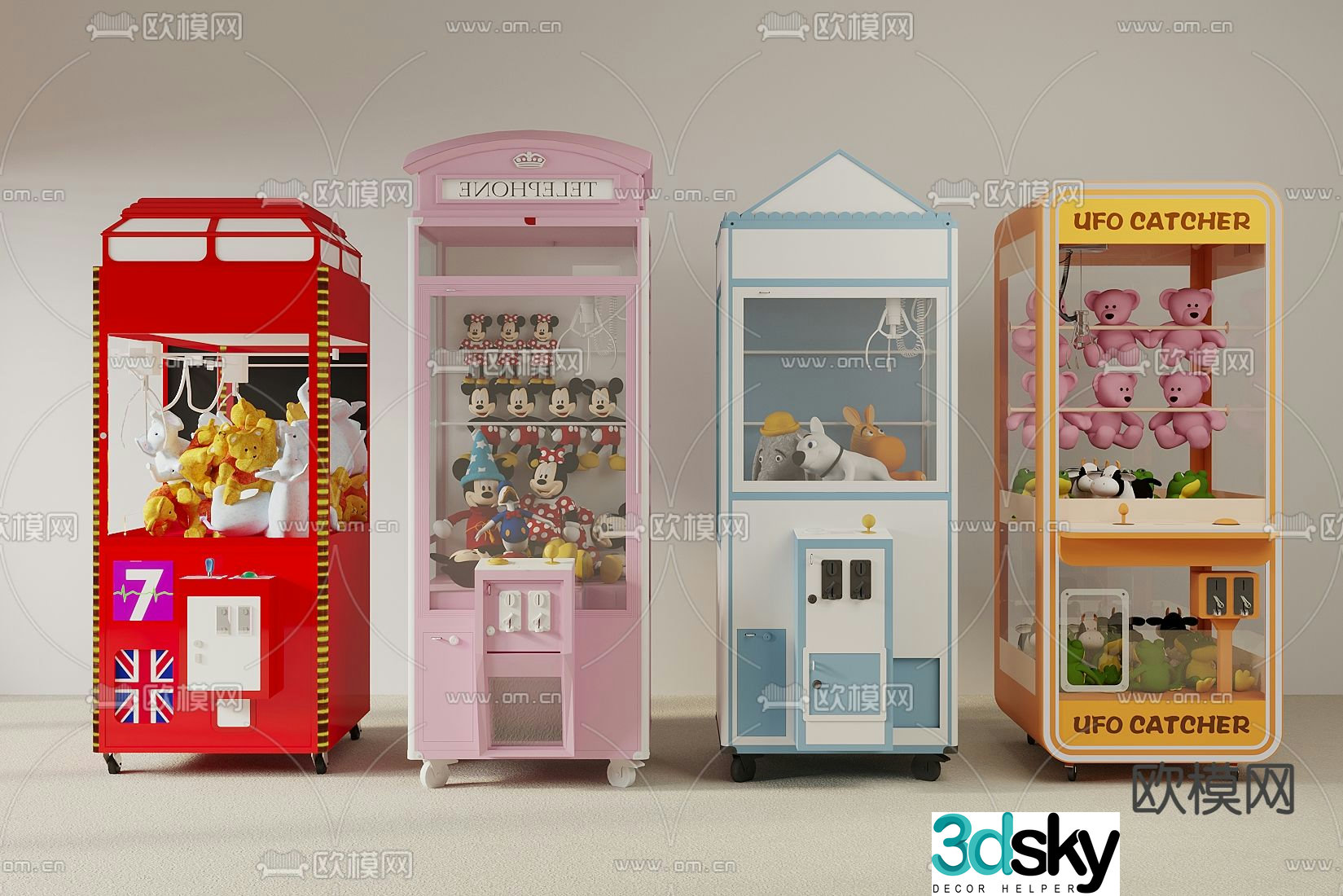 Claw machine clip doll toy 3d model