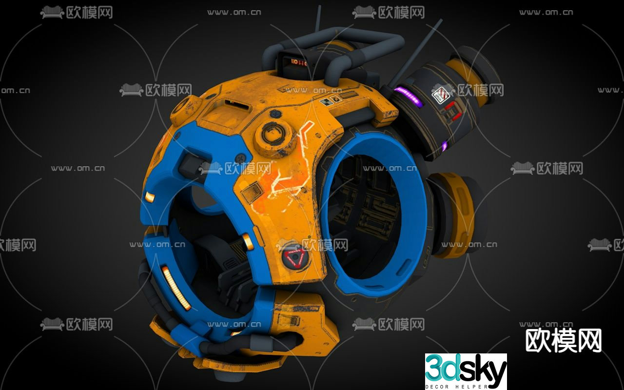 Sci-fi aircraft spaceship alien battleship 3d model