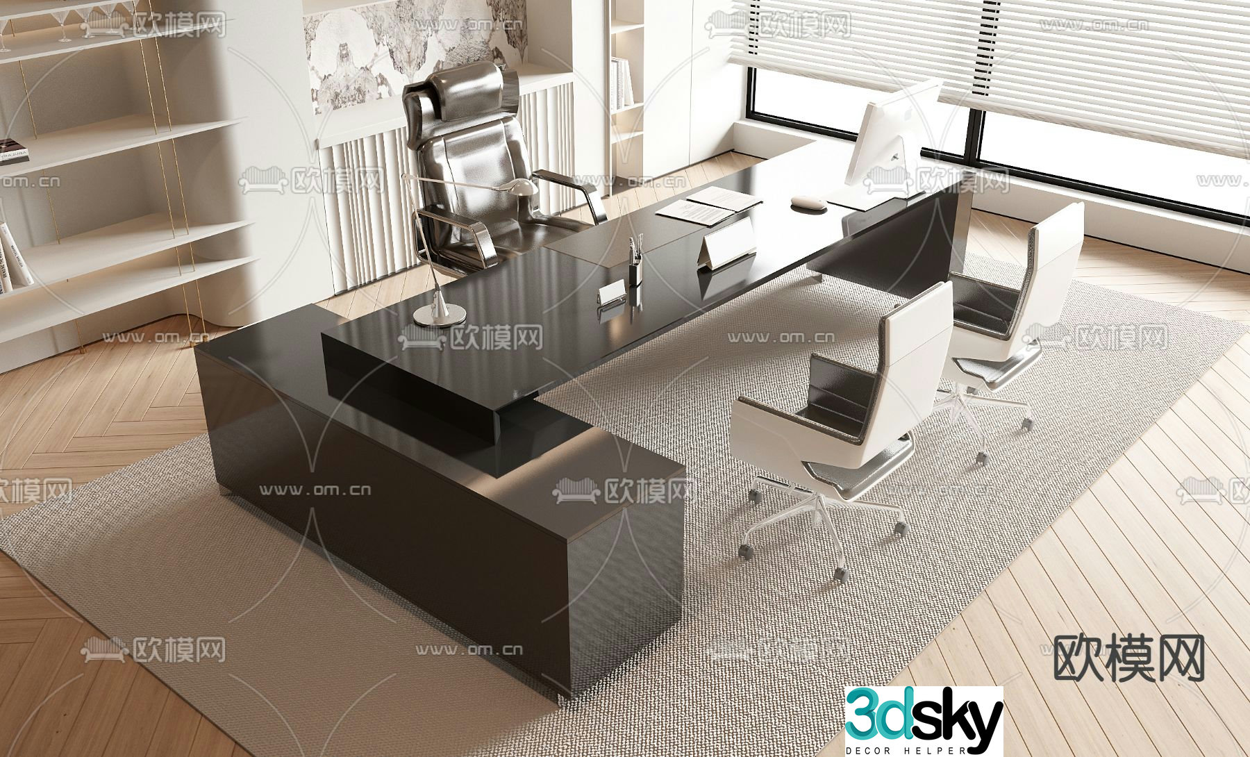desk desk boss desk 3d model