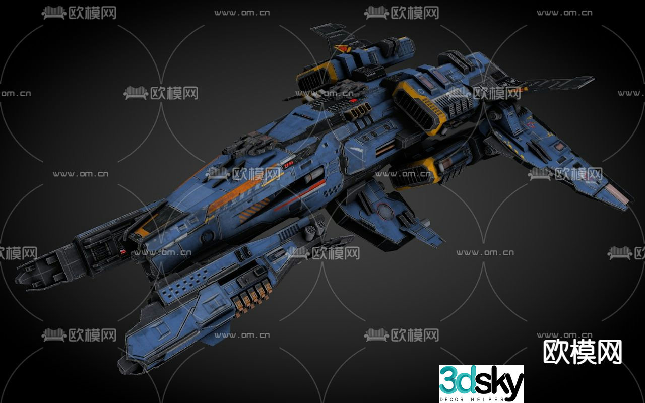Sci-fi aircraft spaceship alien battleship 3d model