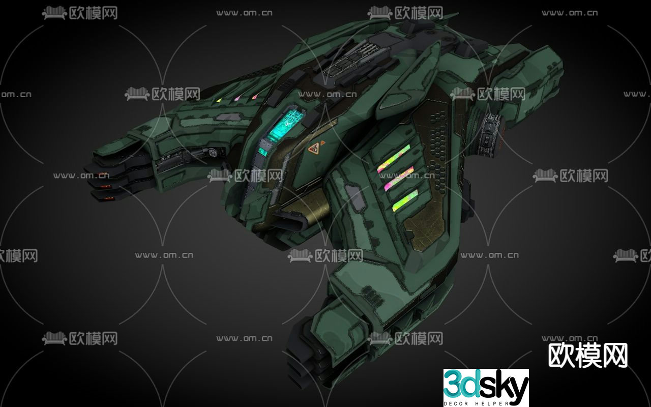 Sci-fi aircraft spaceship alien battleship 3d model