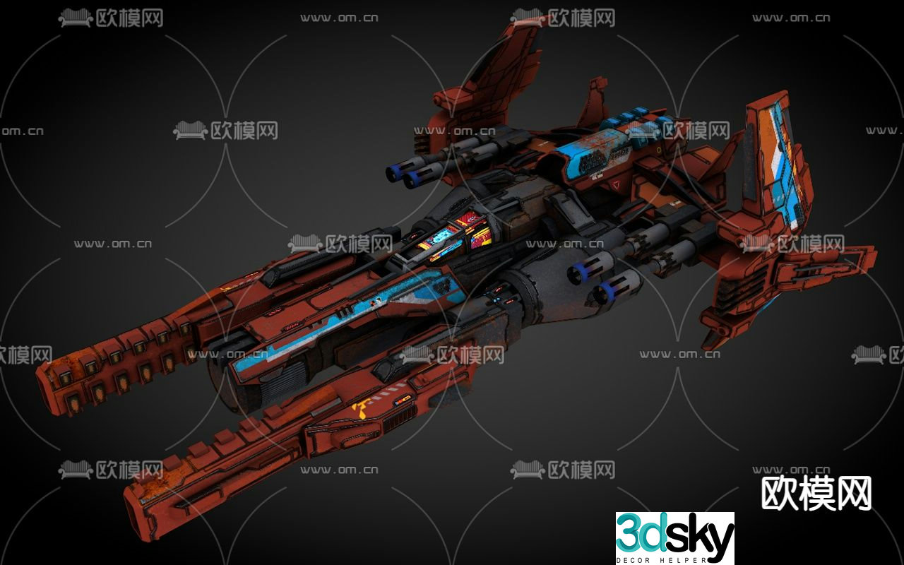 Sci-fi aircraft spaceship alien battleship 3d model