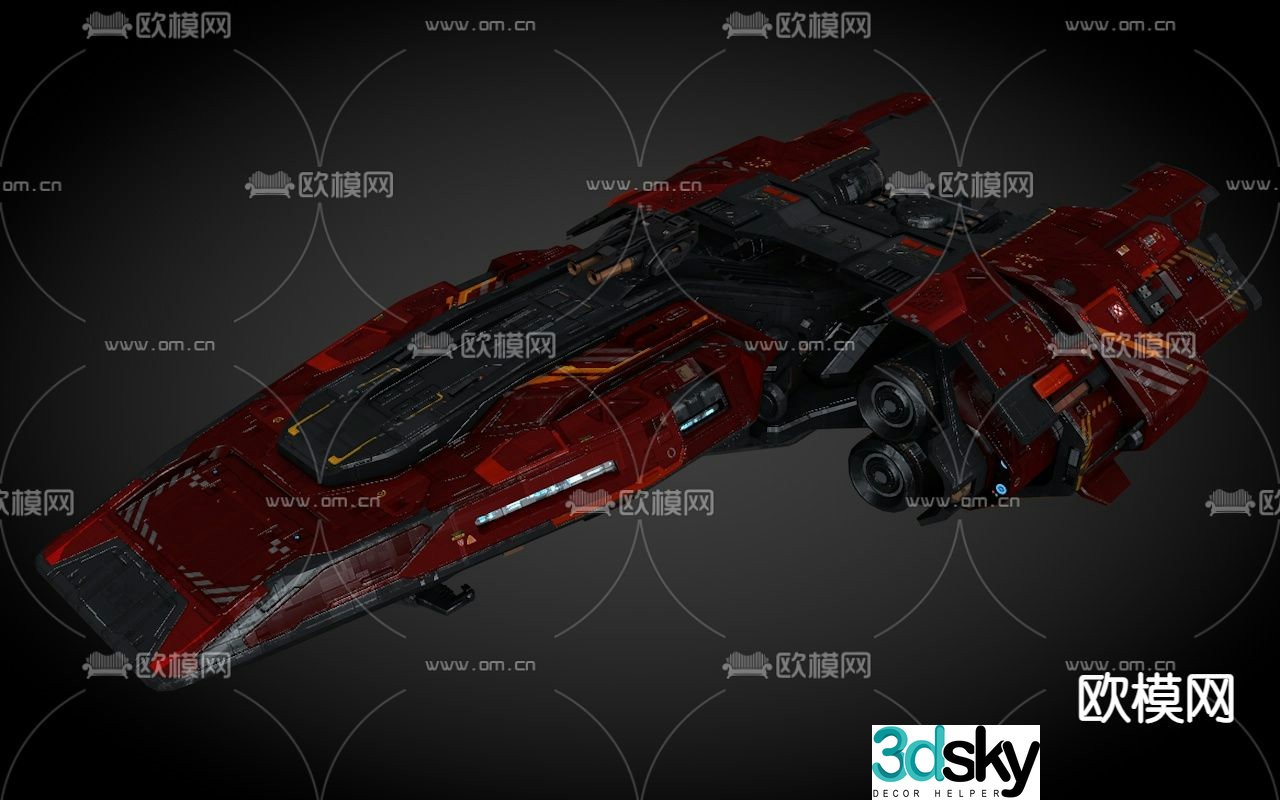 Sci-fi aircraft spaceship alien battleship 3d model