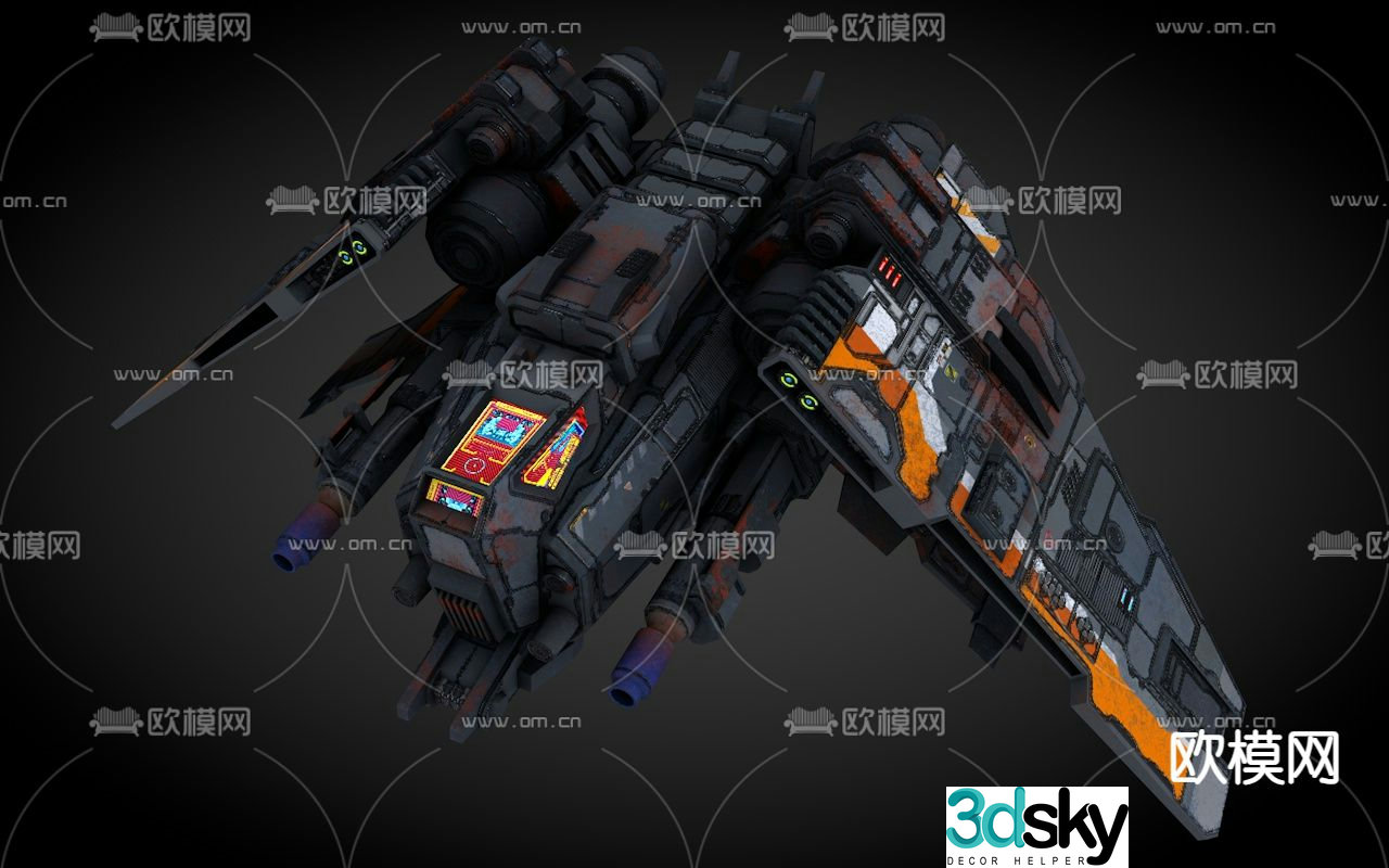 Sci-fi aircraft spaceship alien battleship 3d model