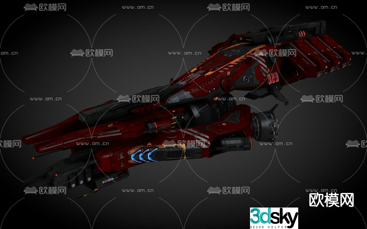 Sci-fi aircraft spaceship alien battleship 3d model