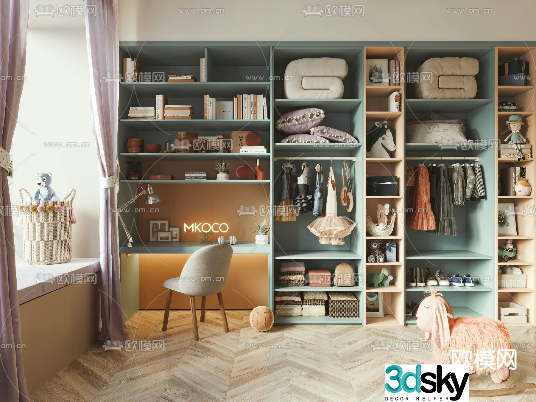 Children’s wardrobe toy cabinet 3d model